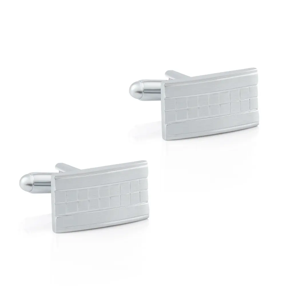 OEM JINJIE Vintage Silver French Square Button Shirts Business Metal Men CuffLinks Jewelry Gifts CL-C040 Factories, Exporters