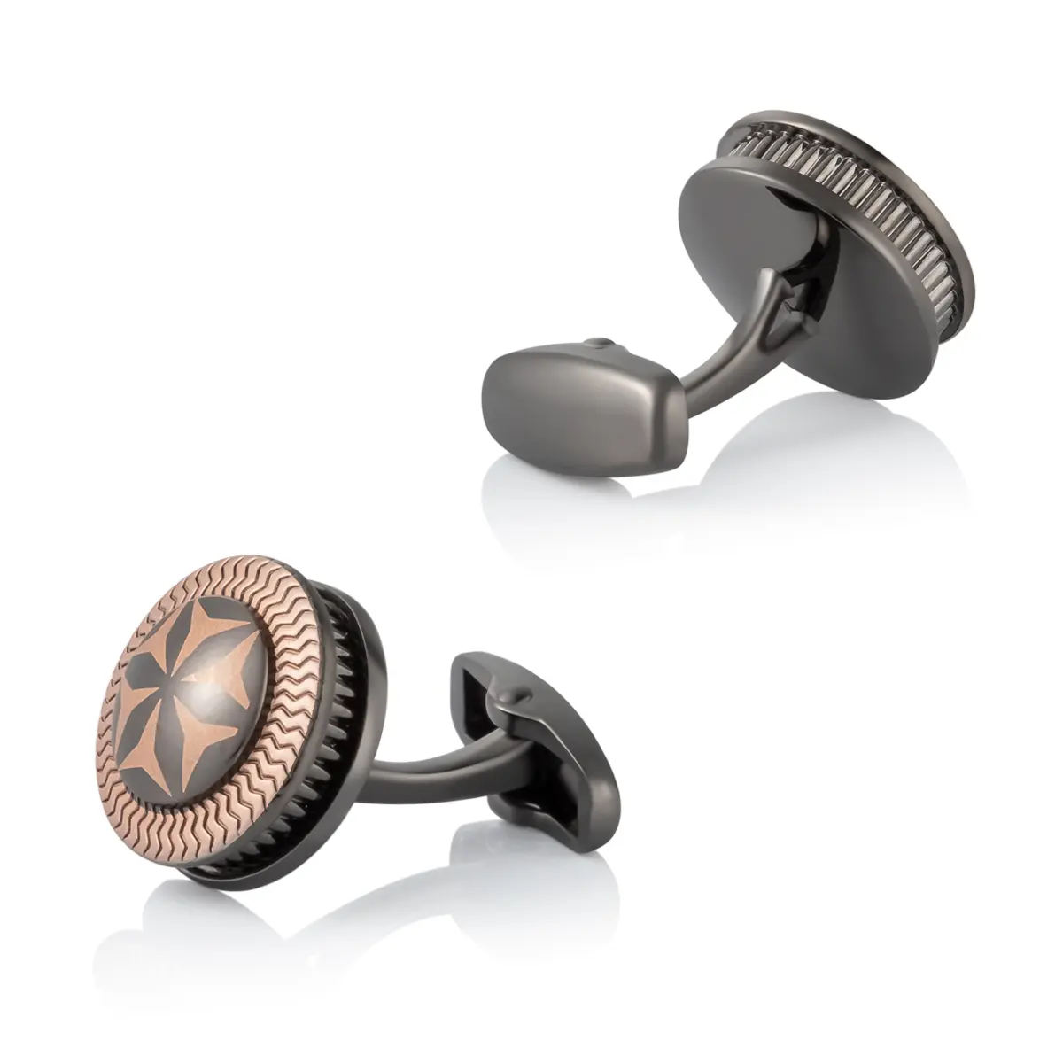 ODM Arabic Classic Wavy Pattern Rose Golden & Black Men Metal Cufflinks Cheap Suppliers, Company