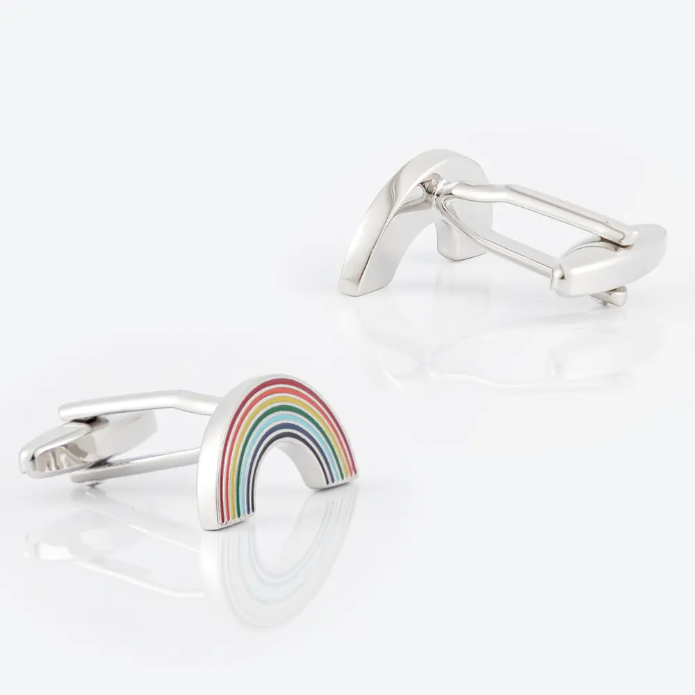 Wholesale Elegant Rainbow Enamel Cufflinks Men's Suit Wedding Tuxedo Trendy Shirt Jewelry CC8370