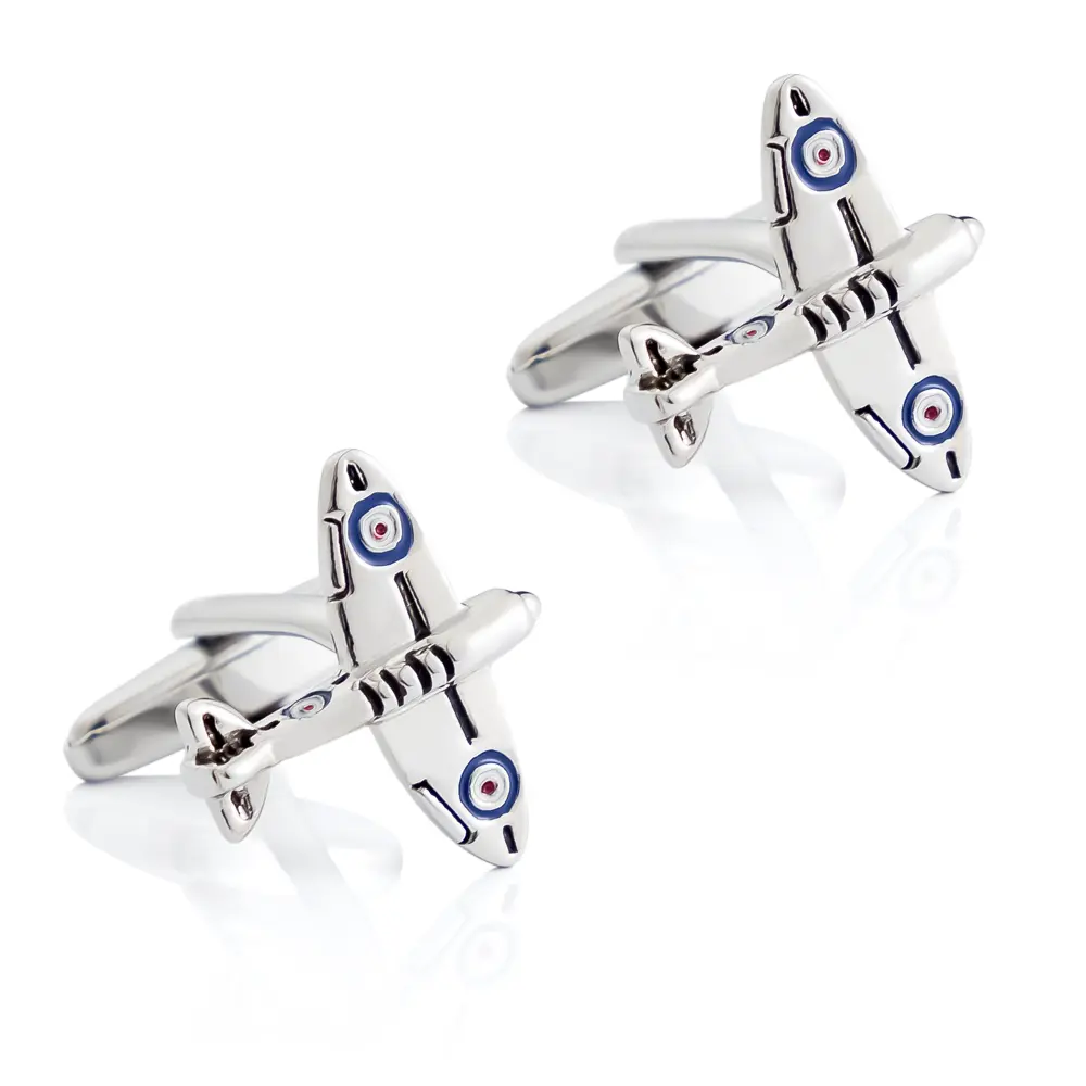 OEM Factory Low MOQ Personalised Brass Novelty Silver 3D Airplane Cufflinks Gift for Men CC0014 Factories, Companies
