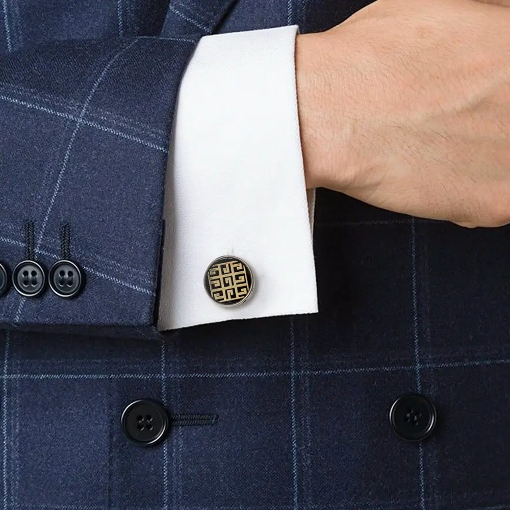 Custom Vintage Logo Pattern Copper Cufflinks Men's French Shirt Cufflinks Manufacturer, Exporter
