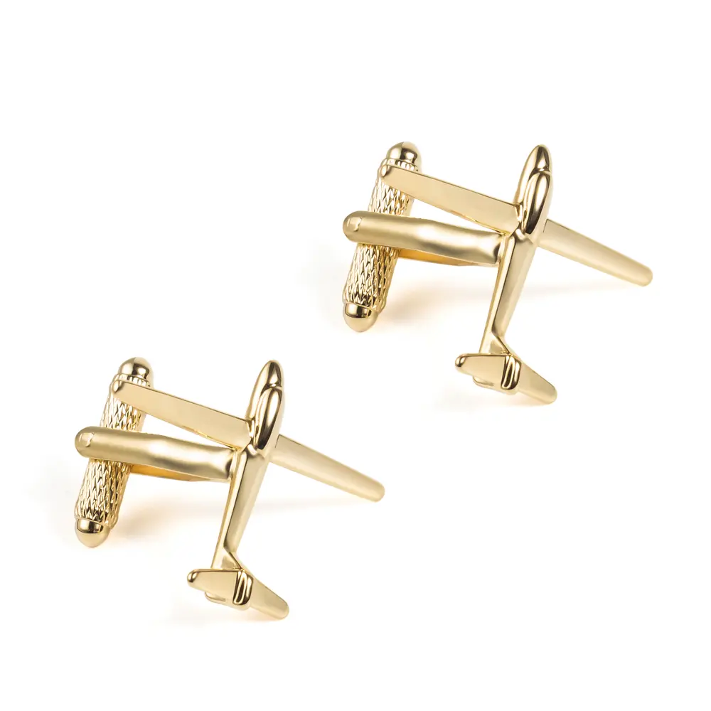 Custom Men Accessories Gold Plated Brass Aviation Plane Cufflinks For Men Shirt CL0221-G Manufacturer, Suppliers