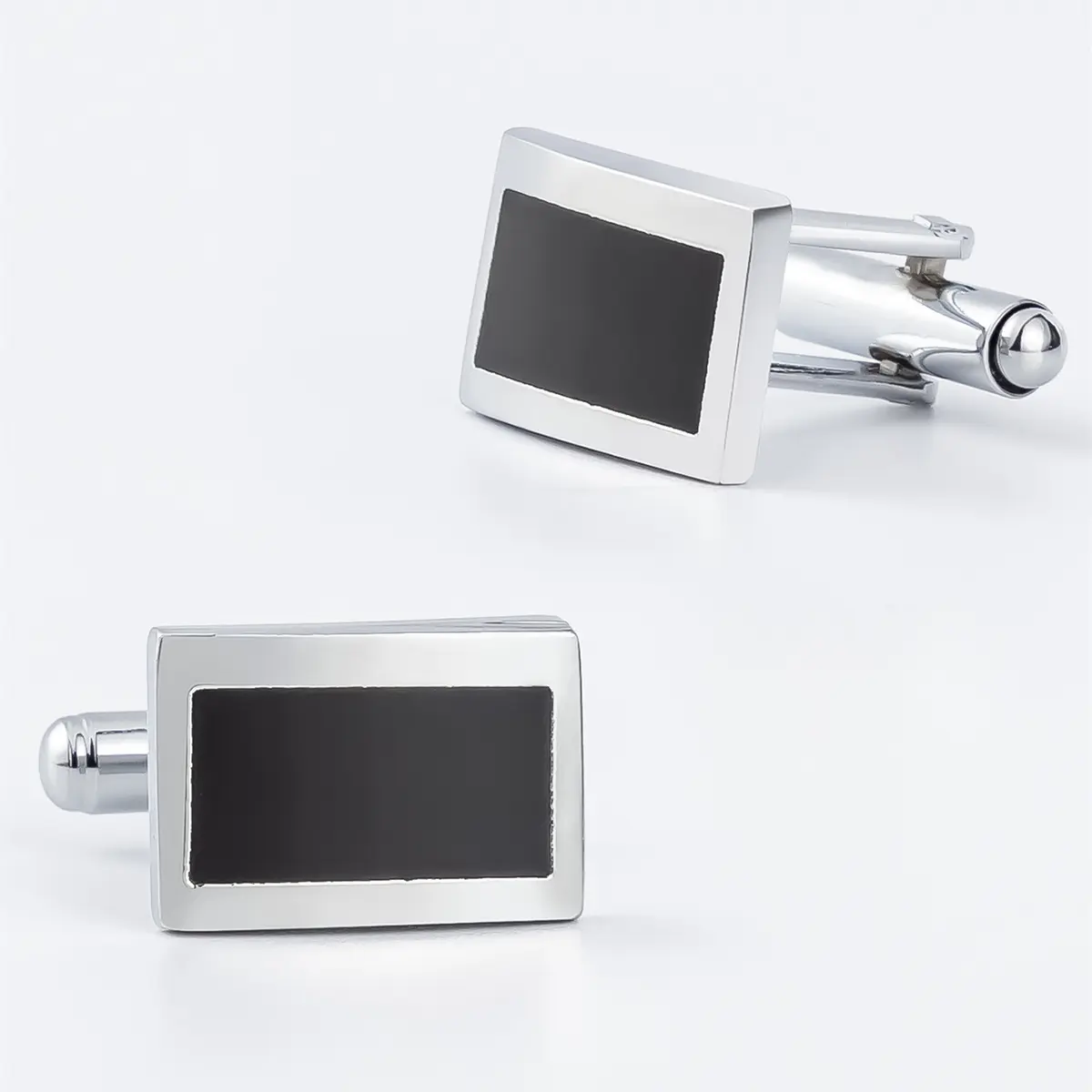 ODM China Factory Business Fashion Cheap Blank Copper Black Enamel Cufflinks for Men CC-Q071 Supplier, Exporters