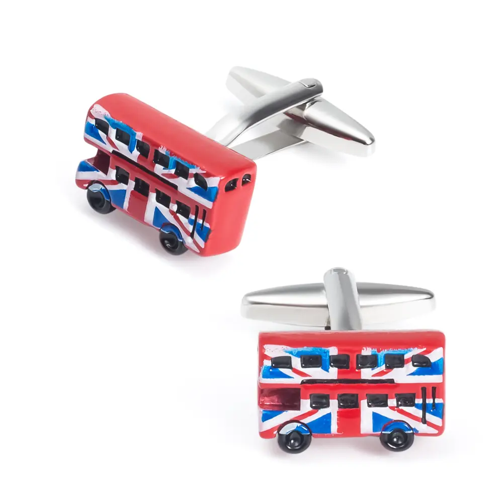 ODM Personalized England London Bus Cufflinks OEM Design Factory Cufflink Wholesale Men Shirts Accessories CC0262 Manufacturers, Companies