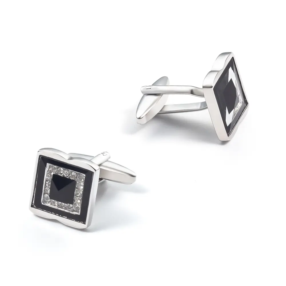 OEM French High Quality Copper Alloy Elegant Cubic Zirconia Square Jewelry Cuff Links Cufflinks CS0073-S Manufacturers, Companies