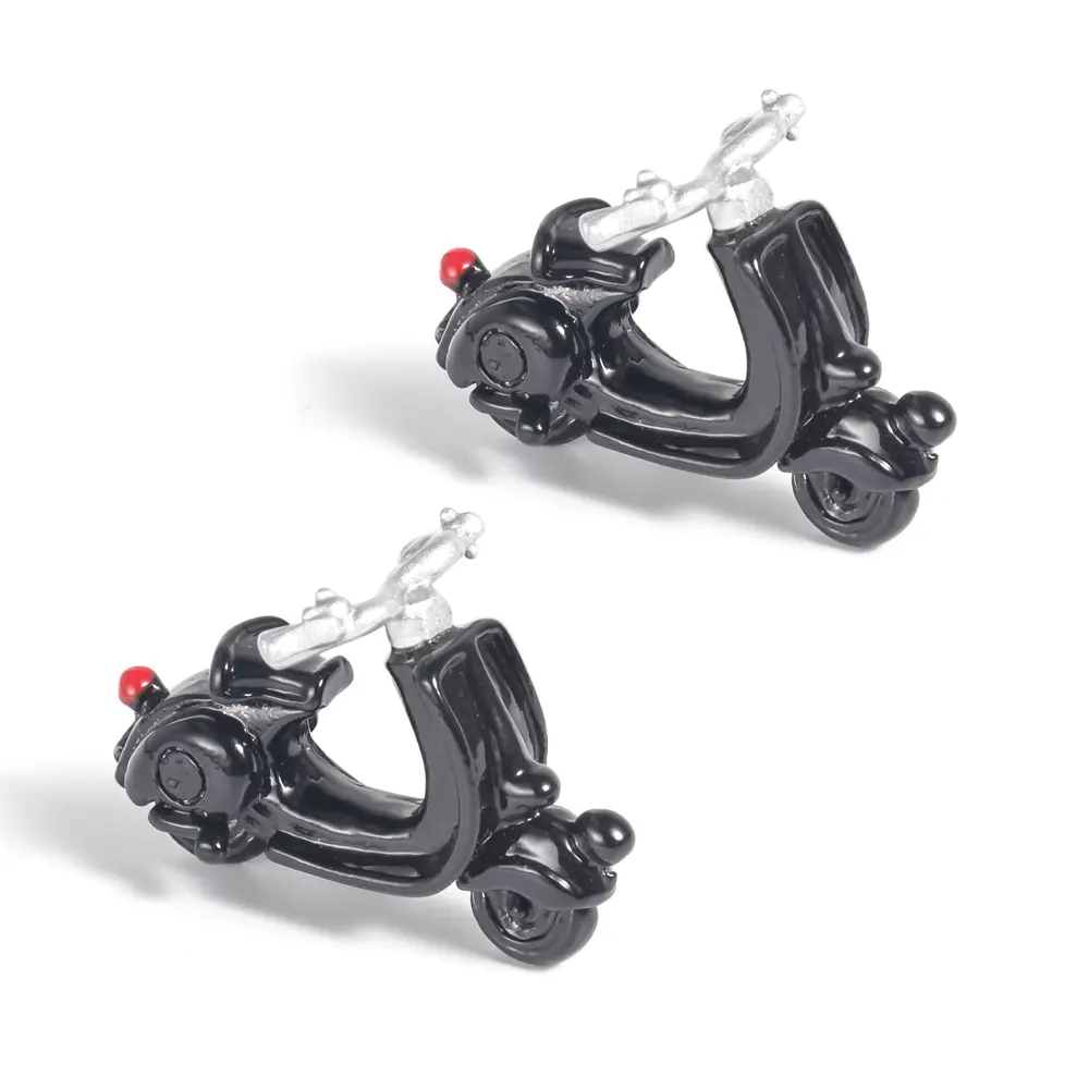 OEM Manufacturer Wholesale Custom High Quality Black 3D Scooter Metal Silver Cufflinks CC0079 Manufacturer, Suppliers