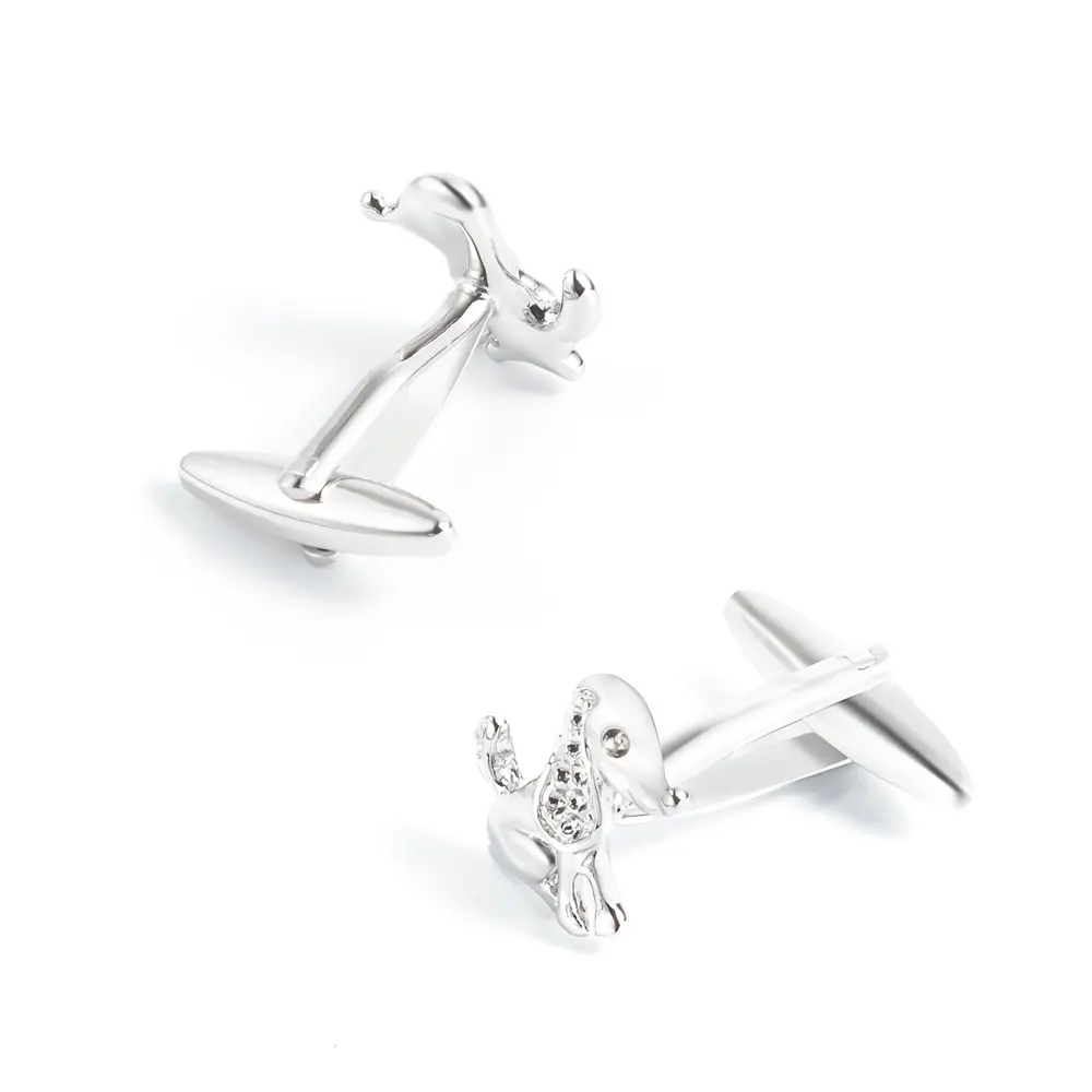 Wholesale Cute Funny Cheap Custom Design Brass Material Diamond Dog Animal Cufflinks CL0268