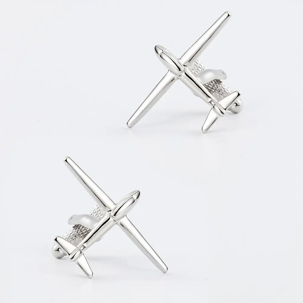 Custom Metal Cufflinks Silver Airplane Logo With Custom Aircraft Men Accessories CL0221-S Manufacturer, Exporters