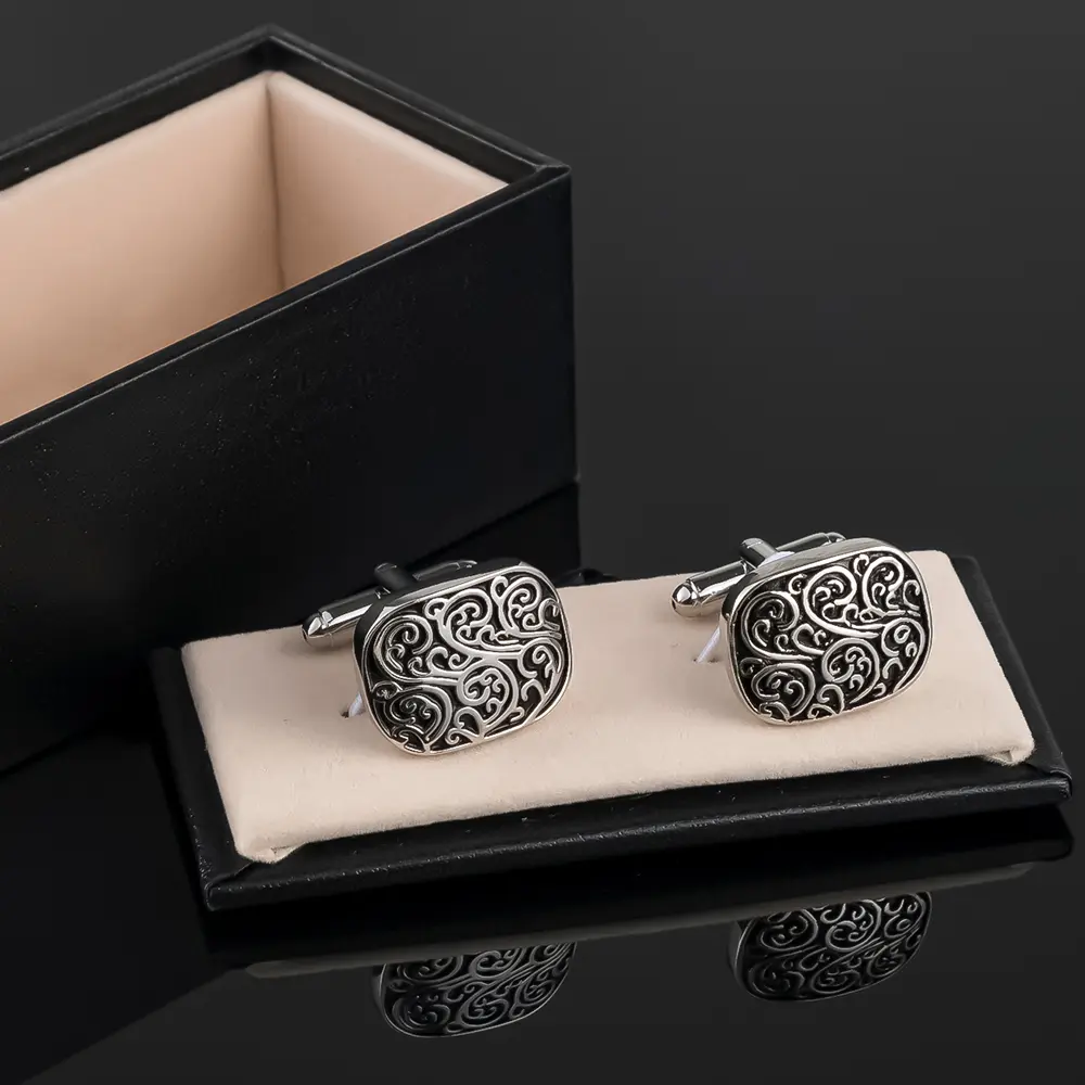 Wholesale Vintage Roman Pattern Cufflinks Silver Plated Men Business Shirt Accessory Gifts CC0332-S Manufacturers, Exporter