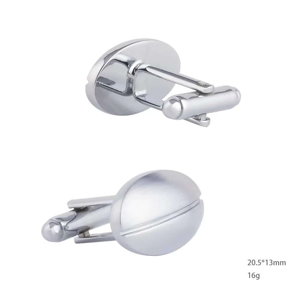 ODM JINJIE Low Price Sliver Simple Design Round Smooth Mens Cufflinks For Shirt Wholesale CL-C020 Factory, Company
