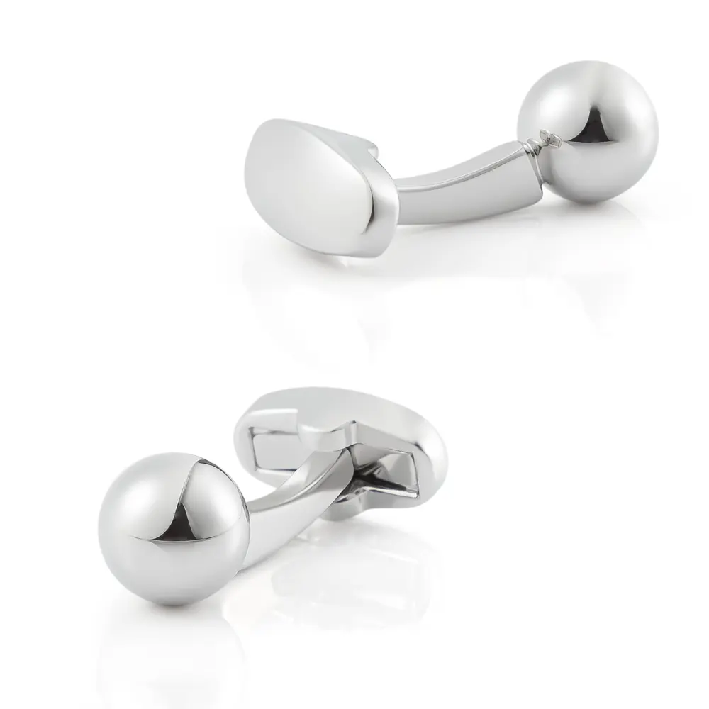 Wholesale Mirror Finish Silver Plated Bowling Design Ball Shape Cufflinks For Men Wholesale CL81572 Supplier, Companies