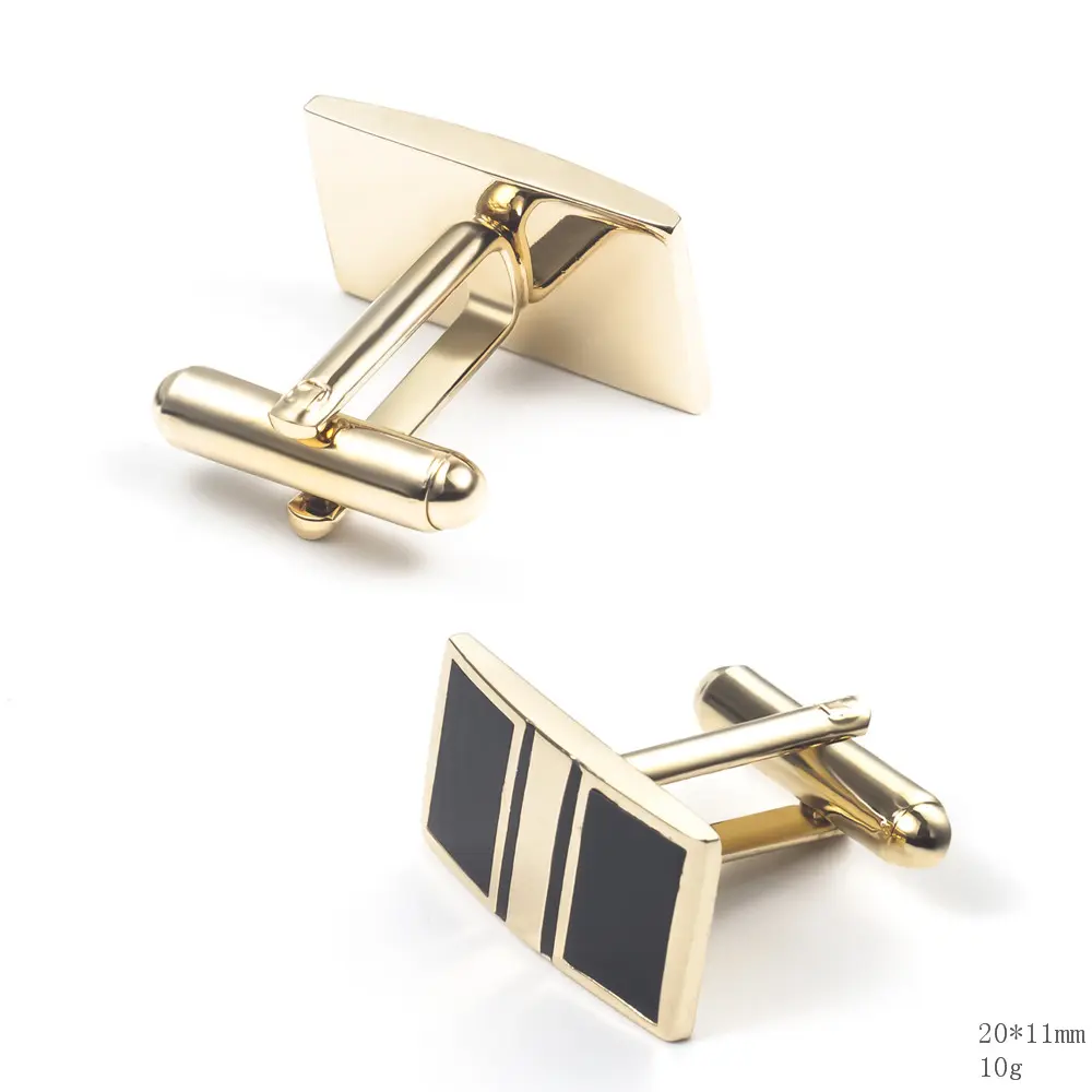 Wholesale Cufflink Manufacturer Square Enamel Gold Plated Copper Cuff links Cheap Wholesale CC-Q257 Manufacturer, Supplier