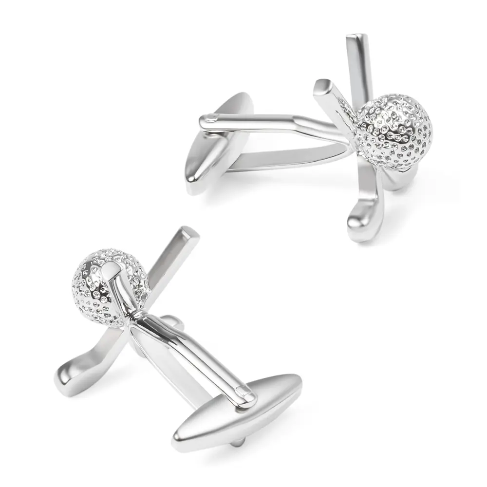 ODM JINJIE High Quality Low MOQ Men's Fashion Silver Plating Brass Sport Golf Cufflinks CL0036 Exporter, Companies