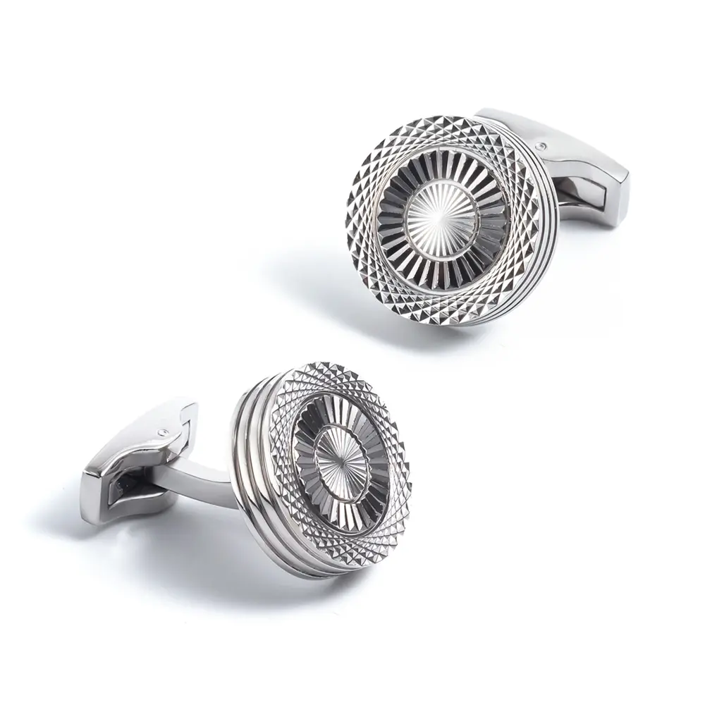 Wholesale Personalized Mens Wedding Gifts French Shirt Round Engraved Cufflinks Wholesale CL0171 Exporters, Companies