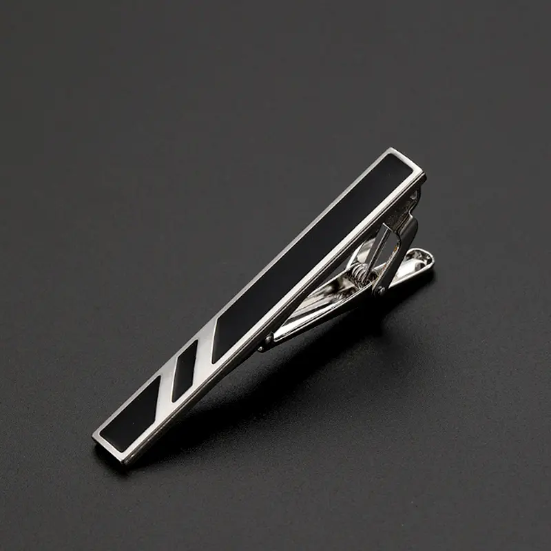 Wholesale High Quality Fashionable Men's Business Enamel Brass Tie Clip Classical Tie Bar Clips TC9008 Supplier, Company