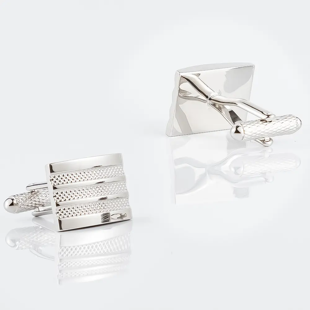 Wholesale Silver Craved Strips Cufflinks Custom Men's Suit Shirt Wedding Tuxedo Gift Fashion Accessory CL0011