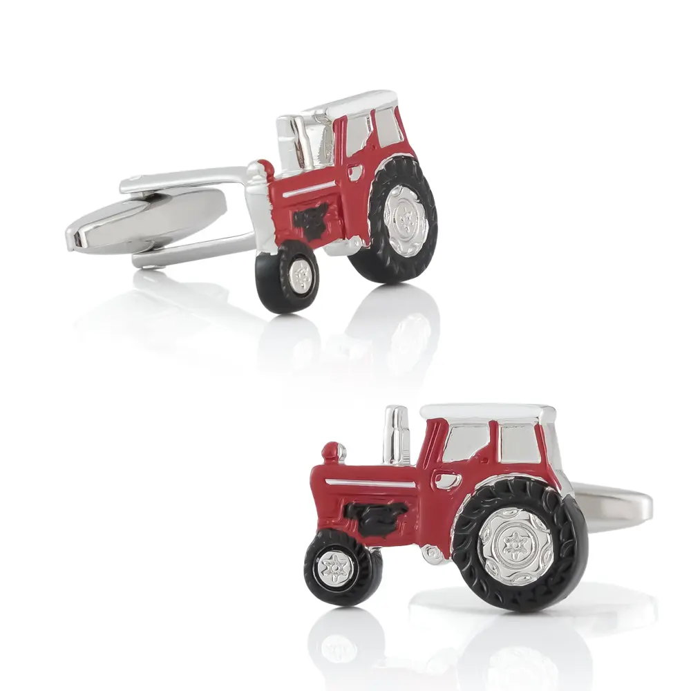 ODM Factory Wholesale Men Novelty Enamel Red Tractor Cufflinks for Suit Shirt CC0097-Red Exporters, Companies