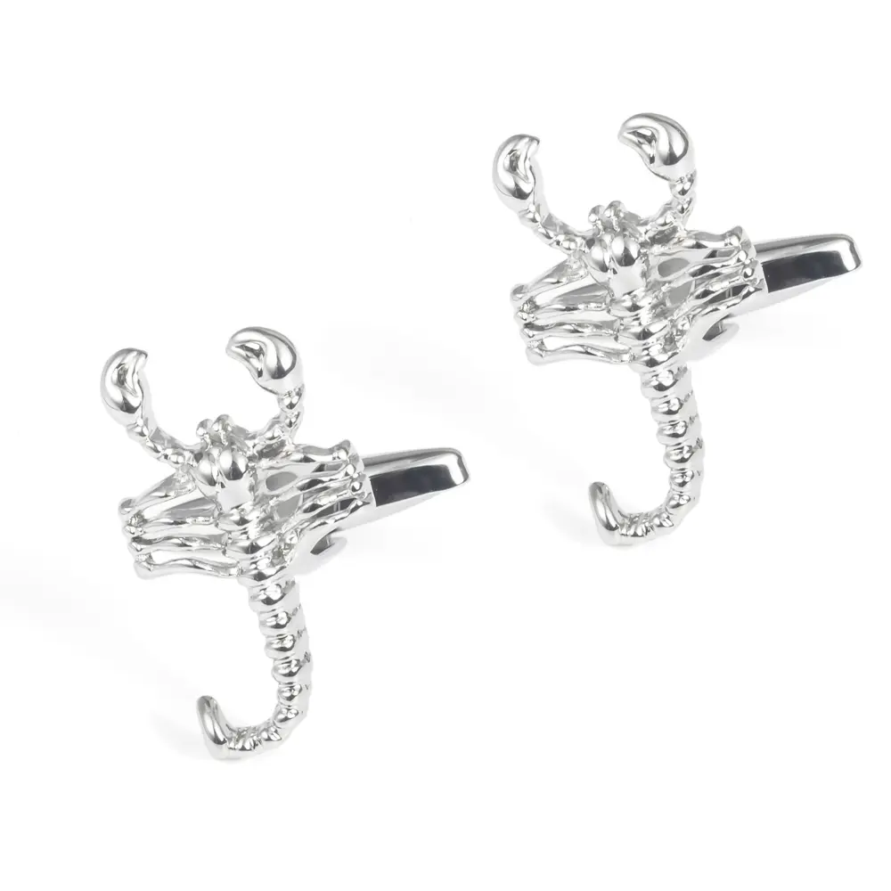 ODM Factory Mens High Quality Silver Plated Zodiac Sign Design Animal Scorpion Cufflinks CL0023 Suppliers, Factory
