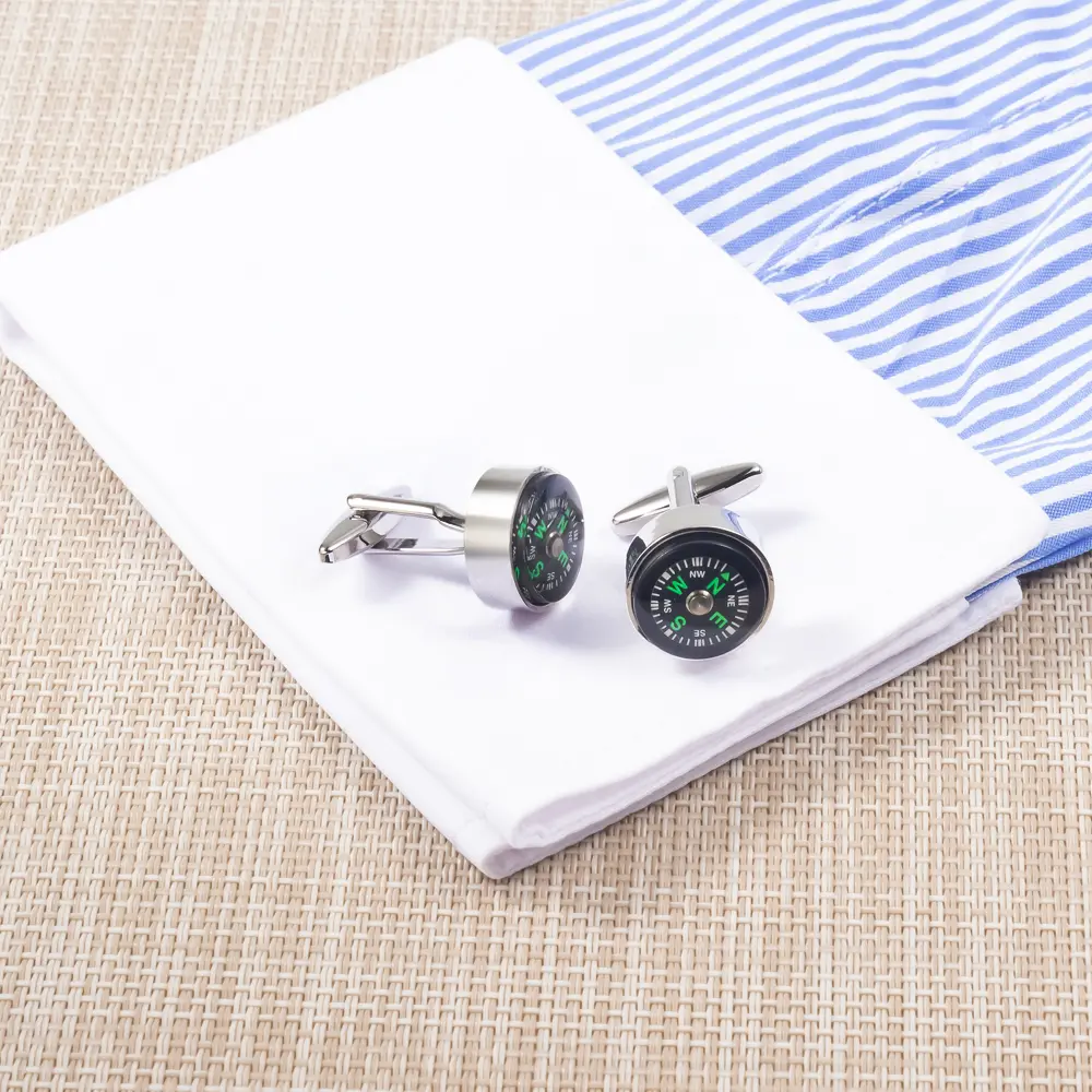 OEM Fashion Green Compass Men's French Swank Cufflinks Men Bulk Accessories Supplier, Company