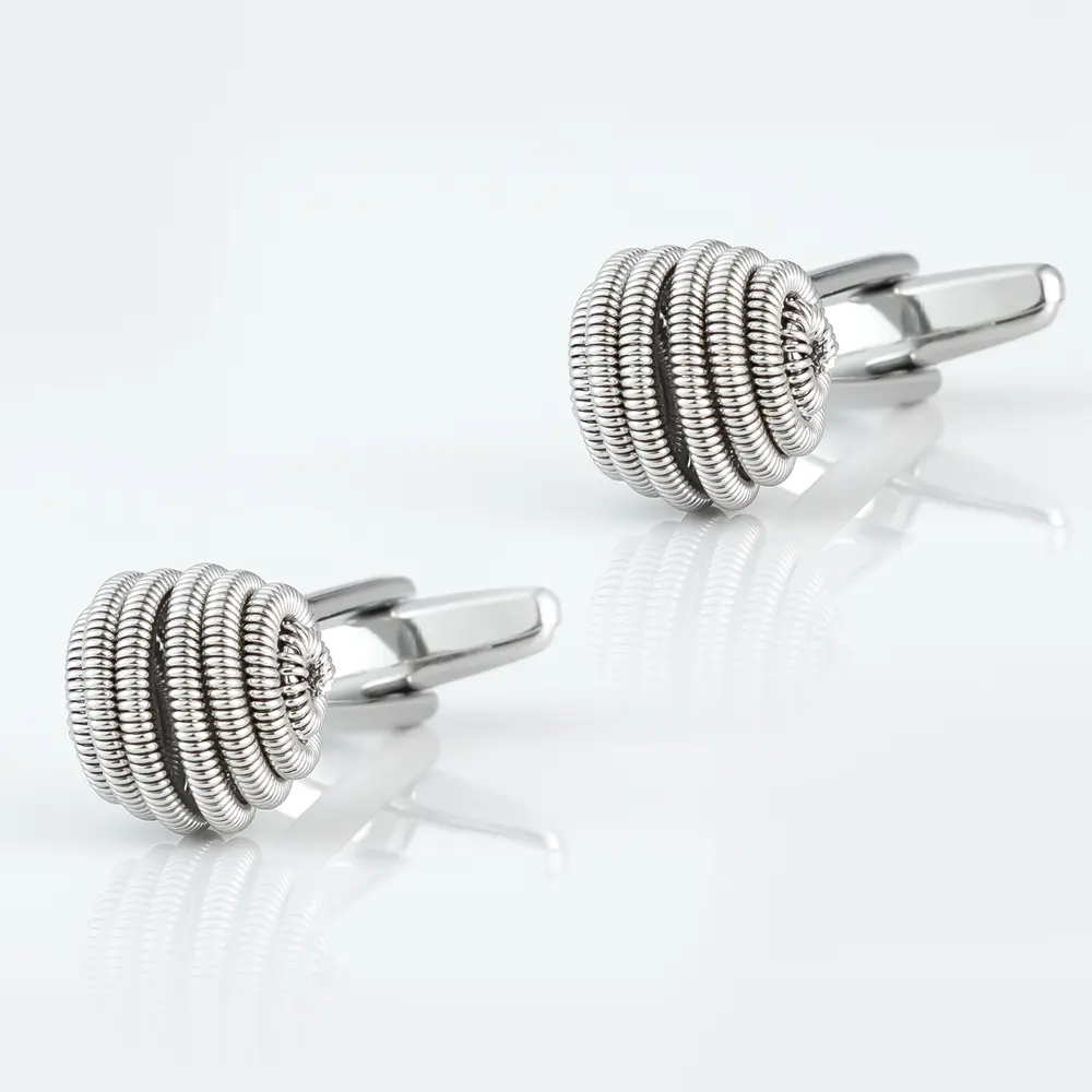 Custom Personalized Round Silver Plated Knot Ball Shape Metal Cufflinks Factory Wholesale Exporters, Companies