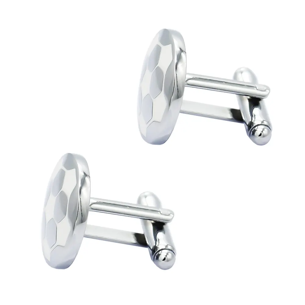 OEM Factory Wholesale Rund White & Silver Football Design Enamel Cufflinks CC-Q265 Manufacturers, Suppliers