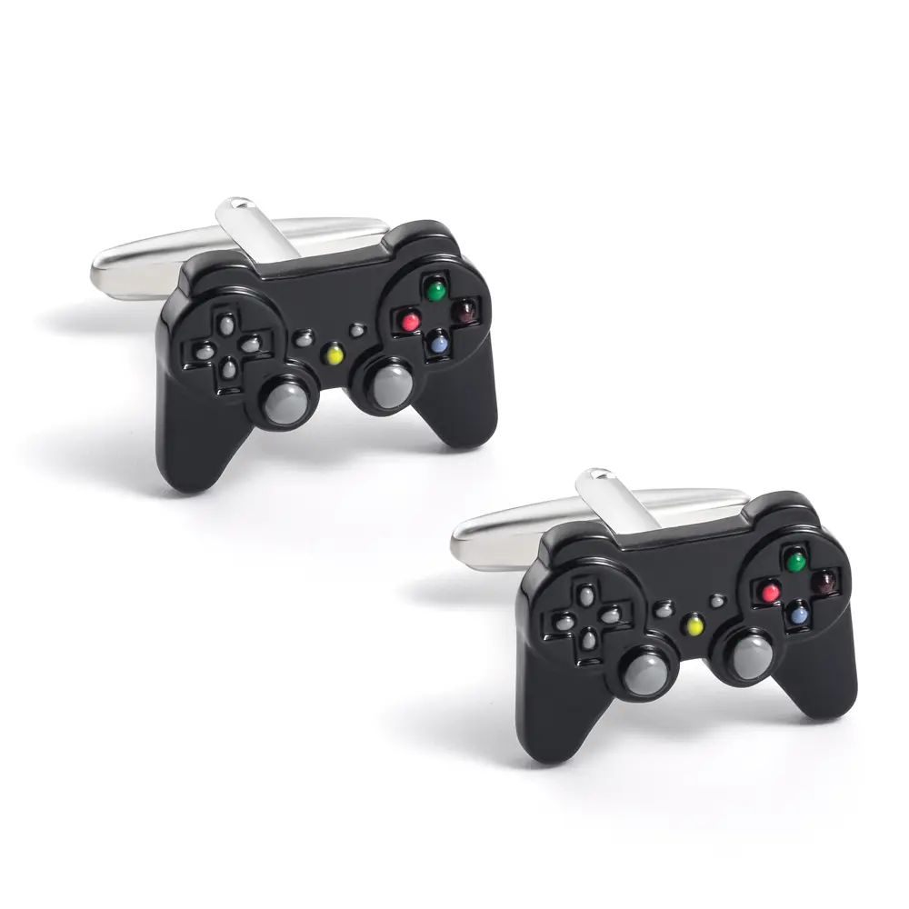OEM Funny Design Copper Game Cuff links Black Gamepad Gift Men Cufflinks Factory Supply CC0316 Supplier, Exporters