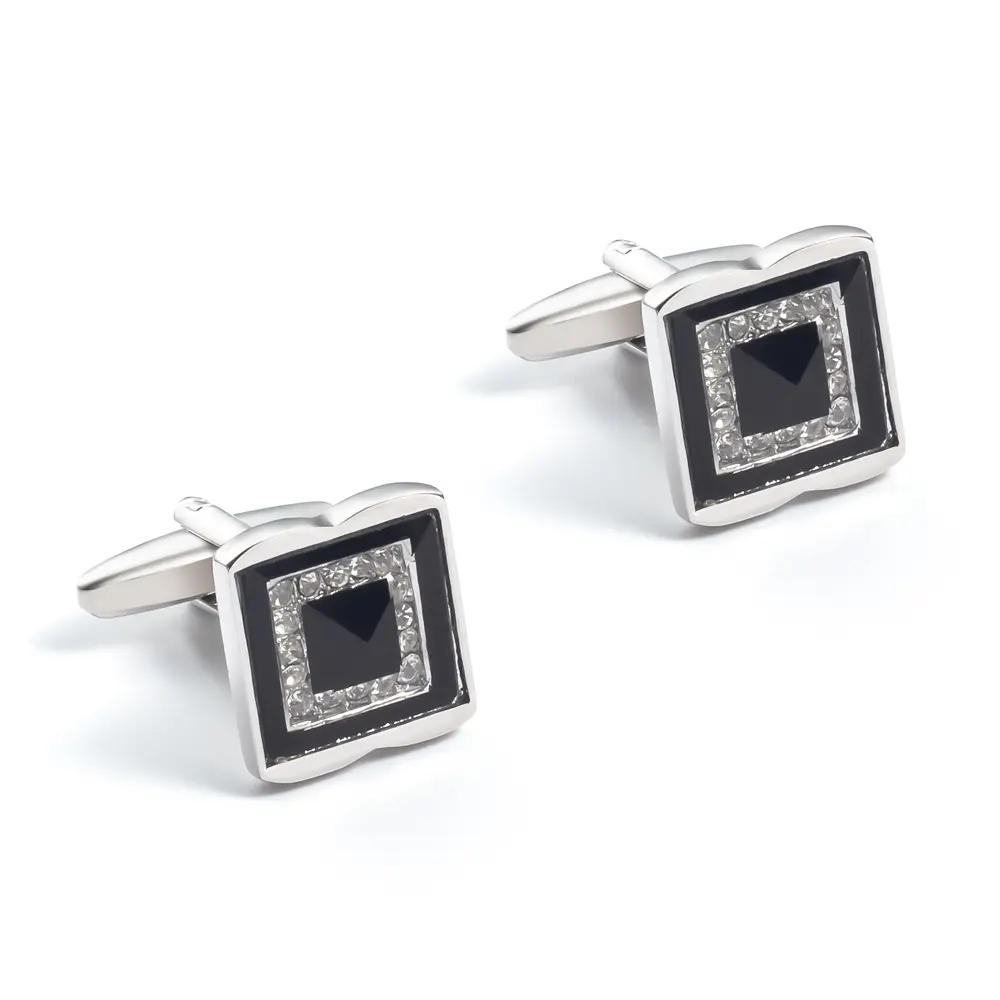 OEM French High Quality Copper Alloy Elegant Cubic Zirconia Square Jewelry Cuff Links Cufflinks CS0073-S Manufacturers, Companies