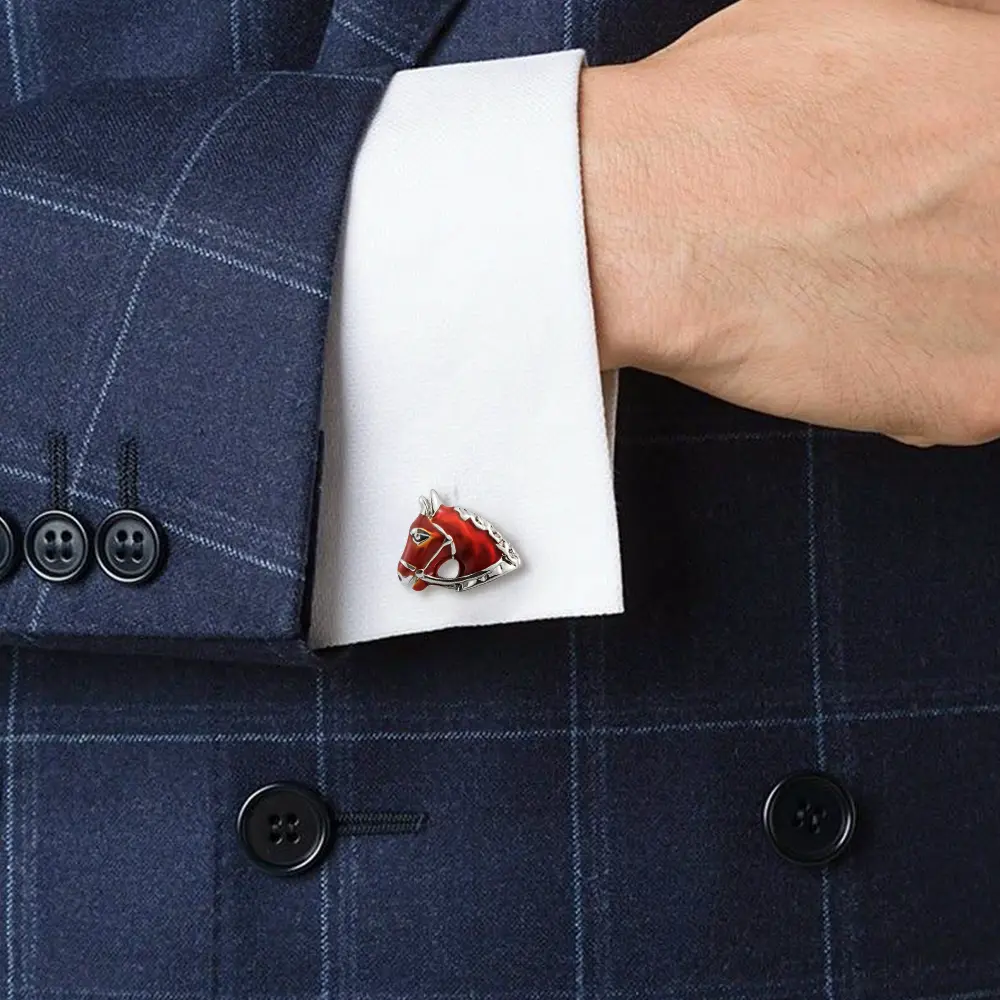 ODM China Factory Wholesale Low MOQ Soft Enamel Cufflinks Personalised Horse Head CC0325 Exporter, Companies