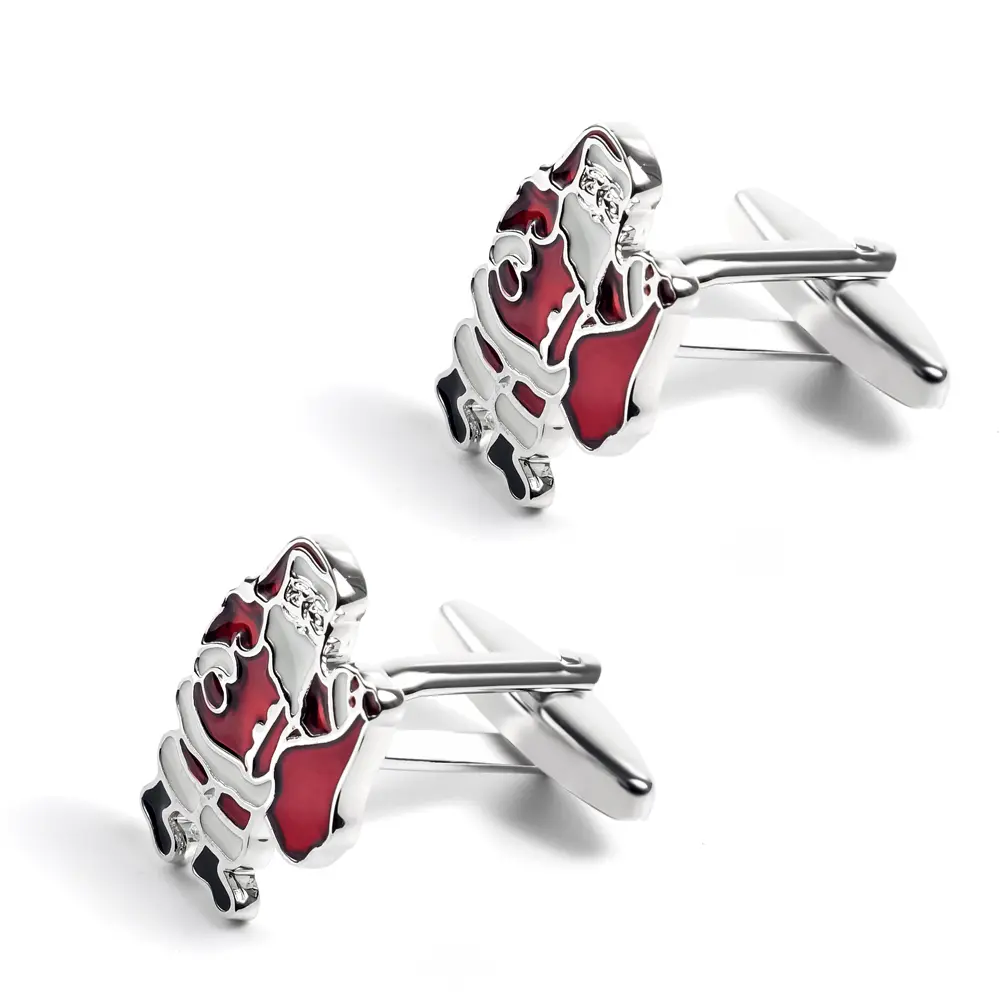 OEM Factory Wholesale Low Price Funny Santa Claus Enamel Cufflinks Men Christmas Gifts CC0188 Supplier, Factory