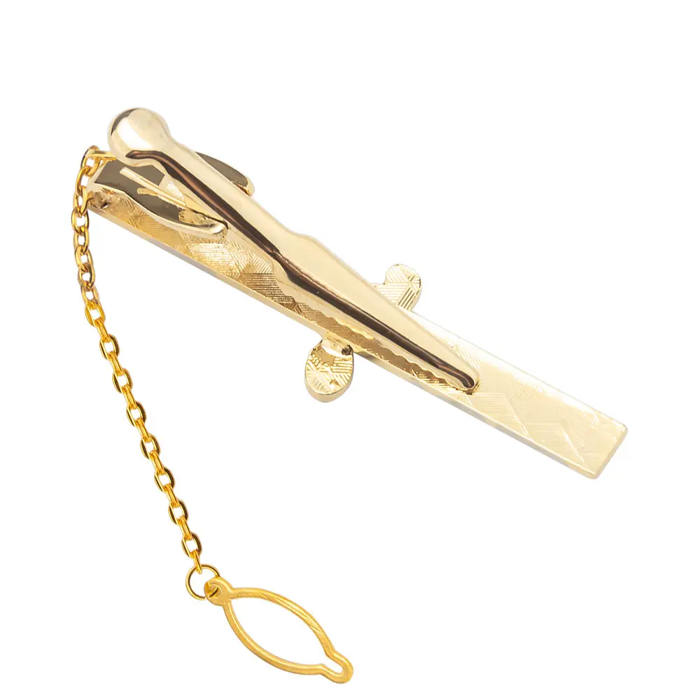OEM China Factory Mens Accessories Classic Design Business Gold Musical Tie Clip With Chain TL0024 Manufacturers, Suppliers