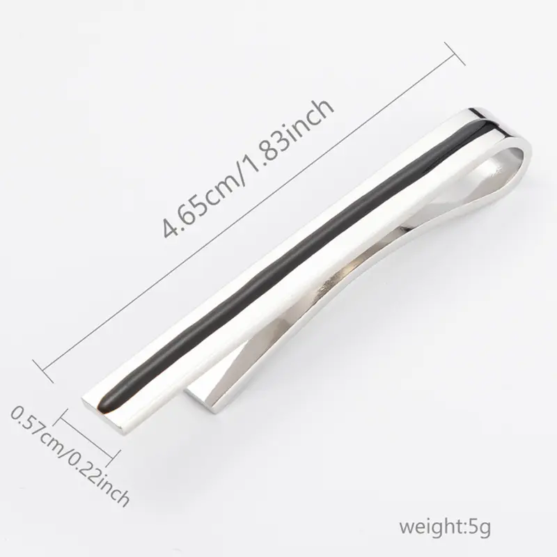 Custom JINJIE New Tie Clips Metal Enamel Silver Color Men's Shirt Business Tie Clasps OEM ODM TB8001 Manufacturer, Exporters