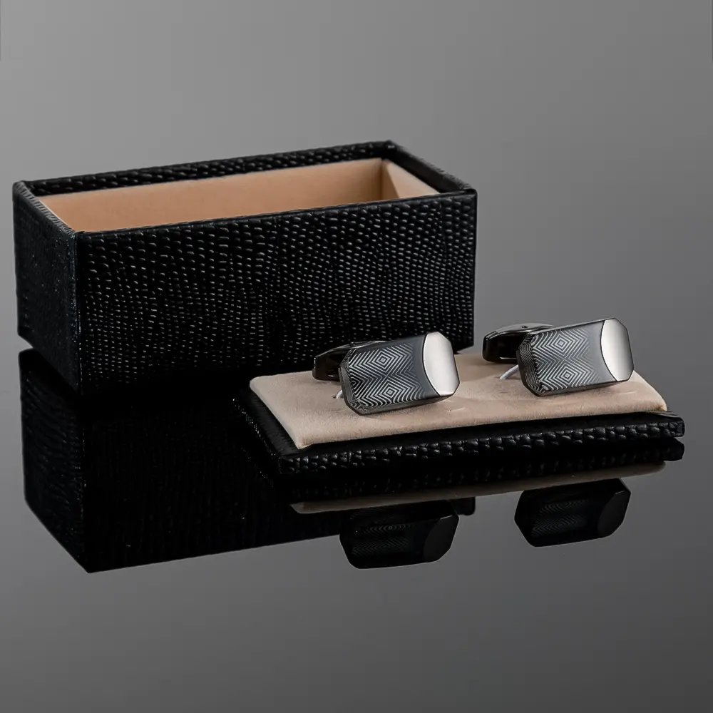ODM Vintage Geometric Audio Shape Fashion Black Alloy Cufflinks Low Price Factory, Companies
