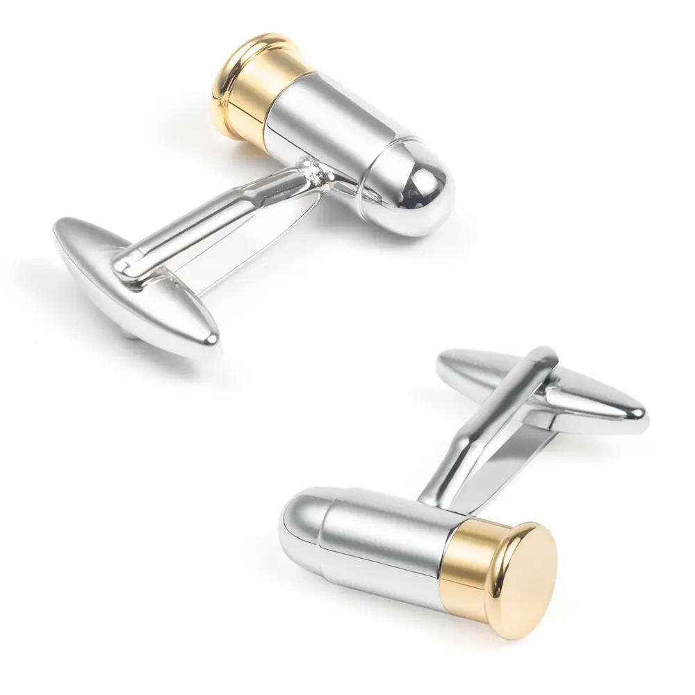 ODM Bullet Shape Shirt Cufflinks Men Formal Dress Business Wedding Party Classic Metal Cufflinks CL0044-1 Manufacturer, Exporter