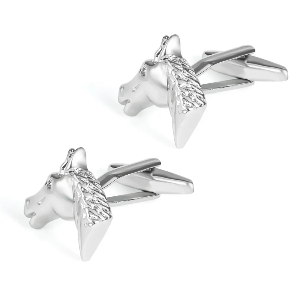 OEM Men's Business Casual High Quality Copper Silver Knight Horse Head Jewelry Men Cufflinks CL0035 Factories, Exporter