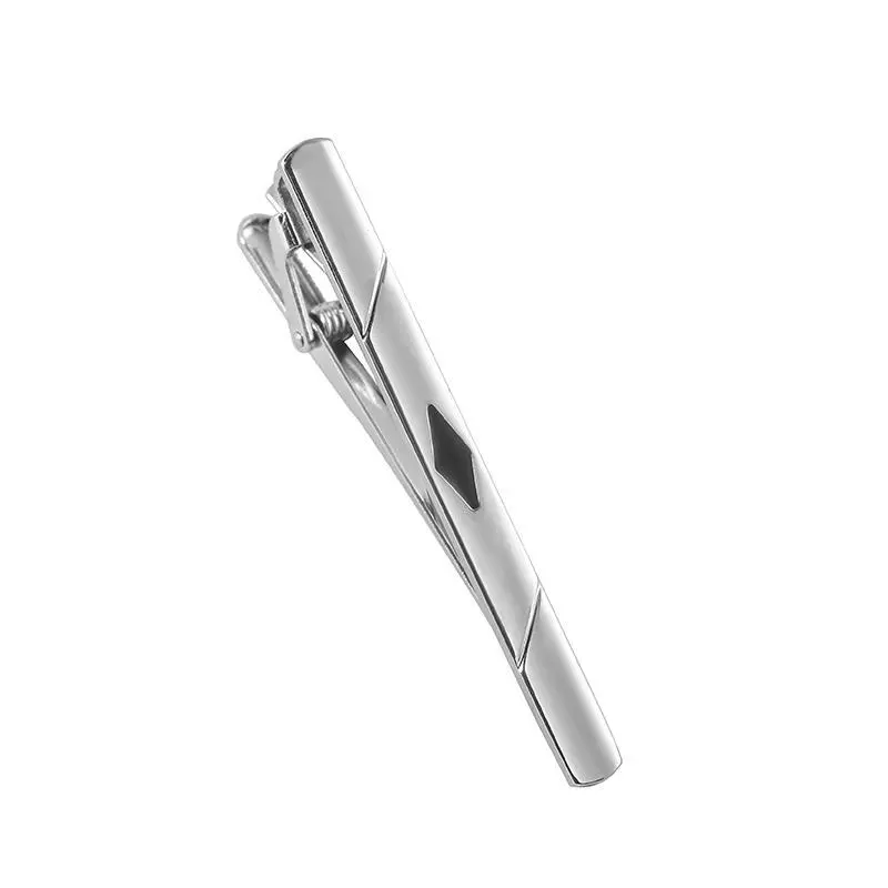 OEM Fashion China Factory Low Price Business Black Enamel Silver Te Clip For Men TC0074 Factories, Company