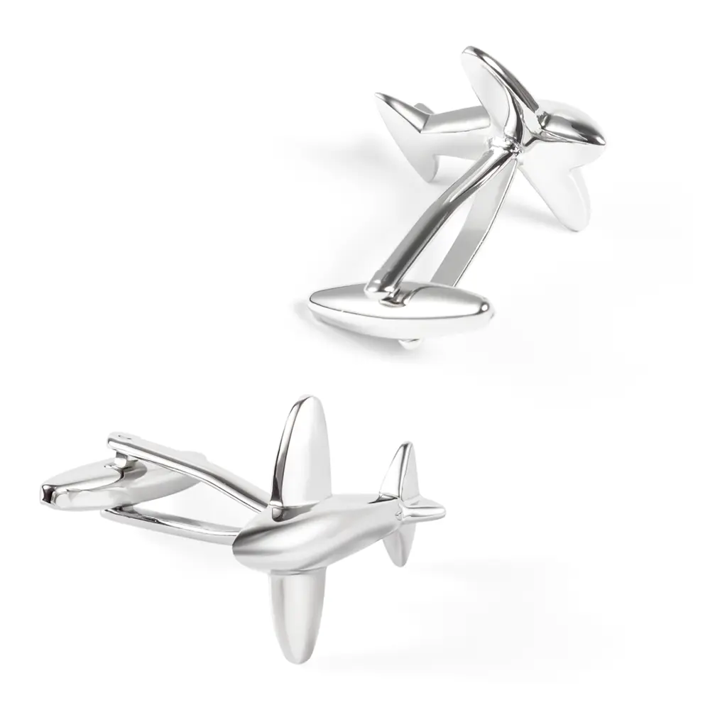 Wholesale Classics Silver Plated Copper Material Airplane Aviation Cufflinks For Men CL0218 Manufacturers, Supplier