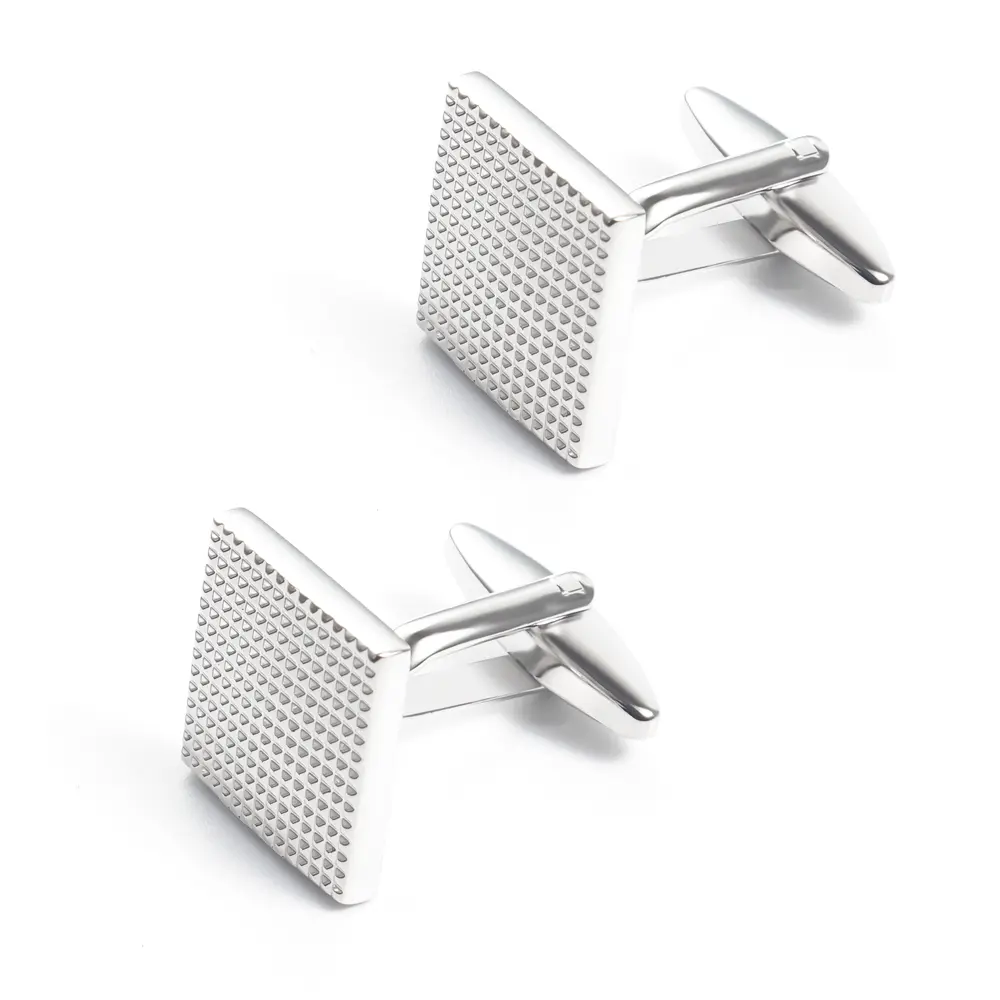 Wholesale Latest Design Retro Silver Square Dot Brass Material Men Cufflinks For Shirts CL0190-S Supplier, Suppliers