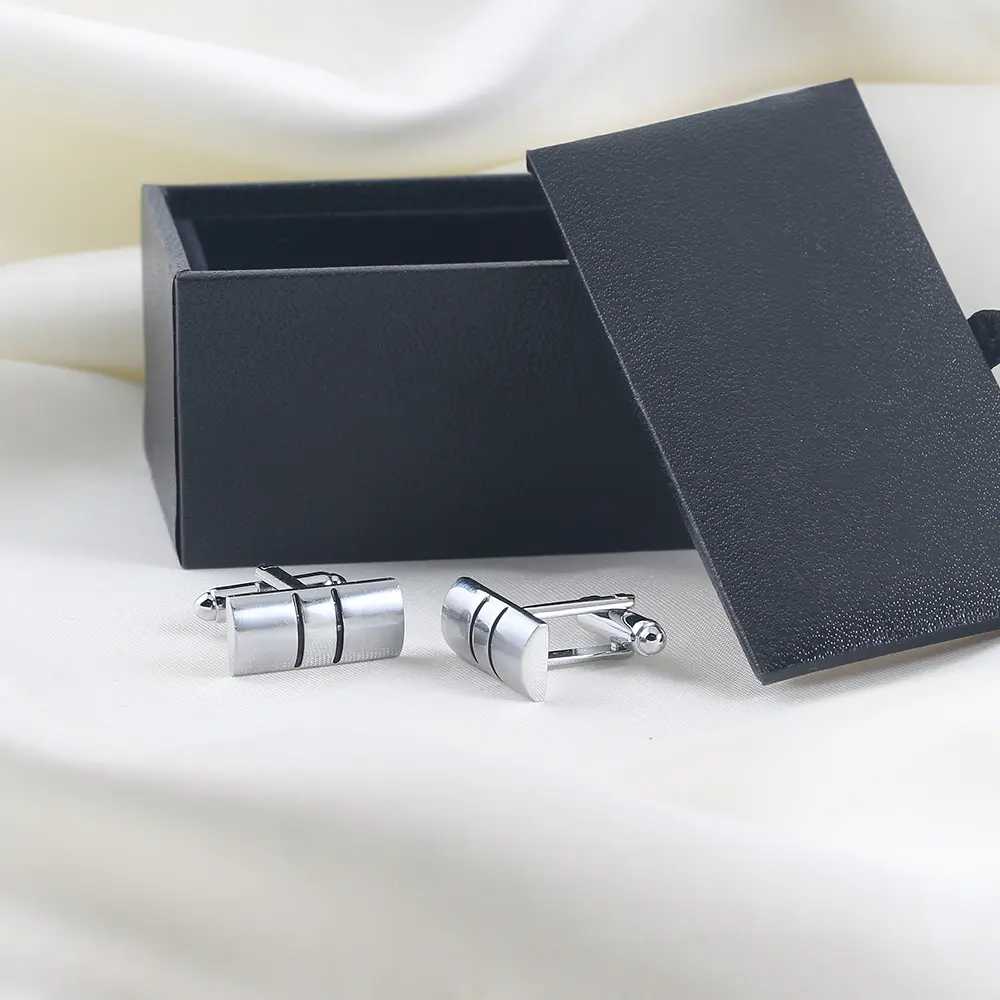 OEM Fashion Accessories Low Price Rectangular Hihj Polished Silver Metal Square Cufflinks CC0331 Supplier, Company