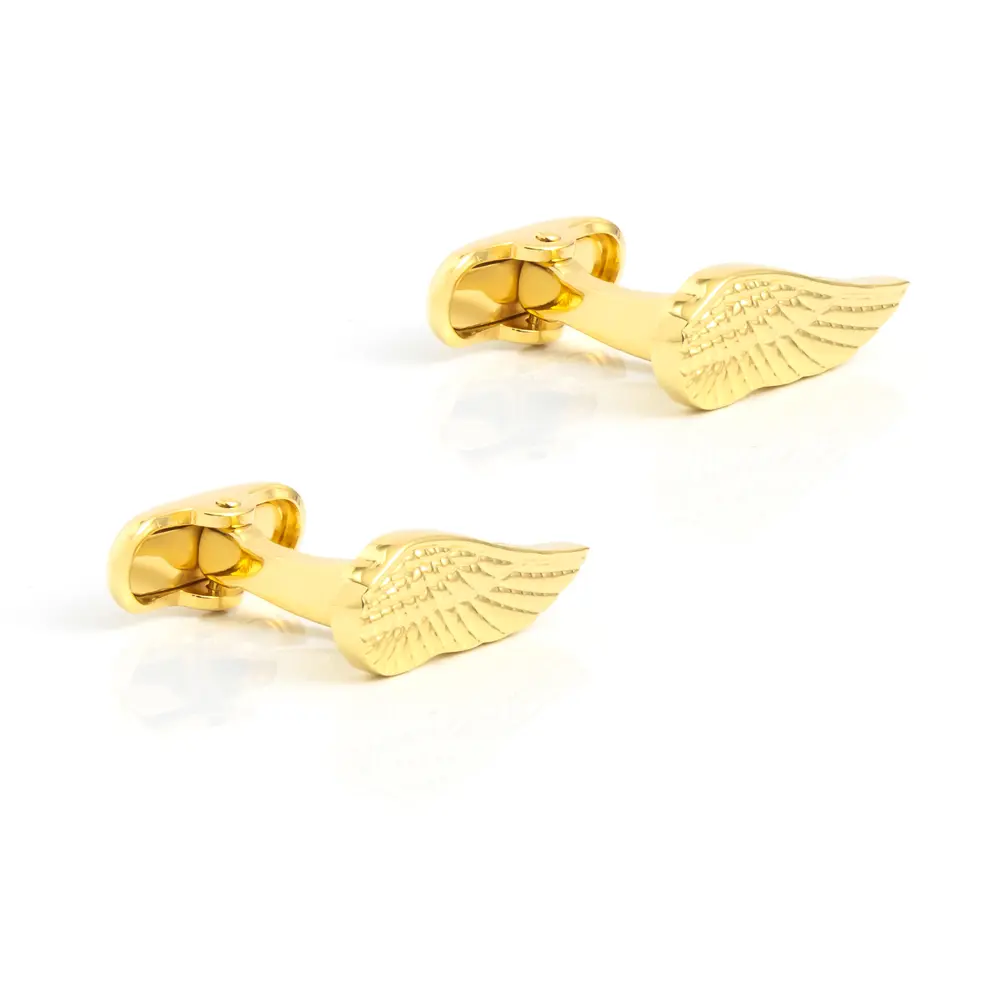 Custom Luxury Fashion Gold Plated Angel Wings Men Cufflinks Gift For Suit Shirt Party CL0201-G Factory, Company
