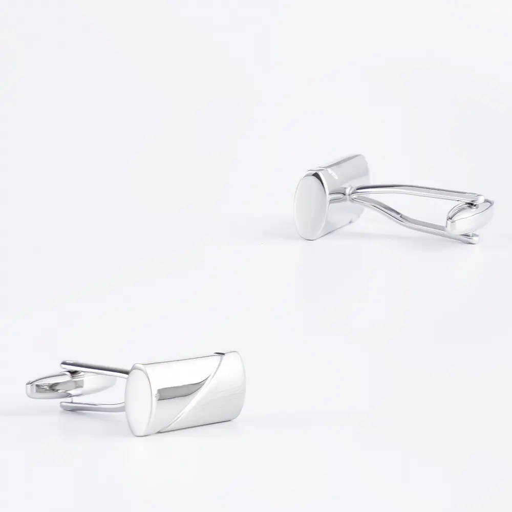 OEM Simple Fashion Sliver Rectangular Metal Mens Cufflinks Wholesale CL0079-2 Manufacturer, Company