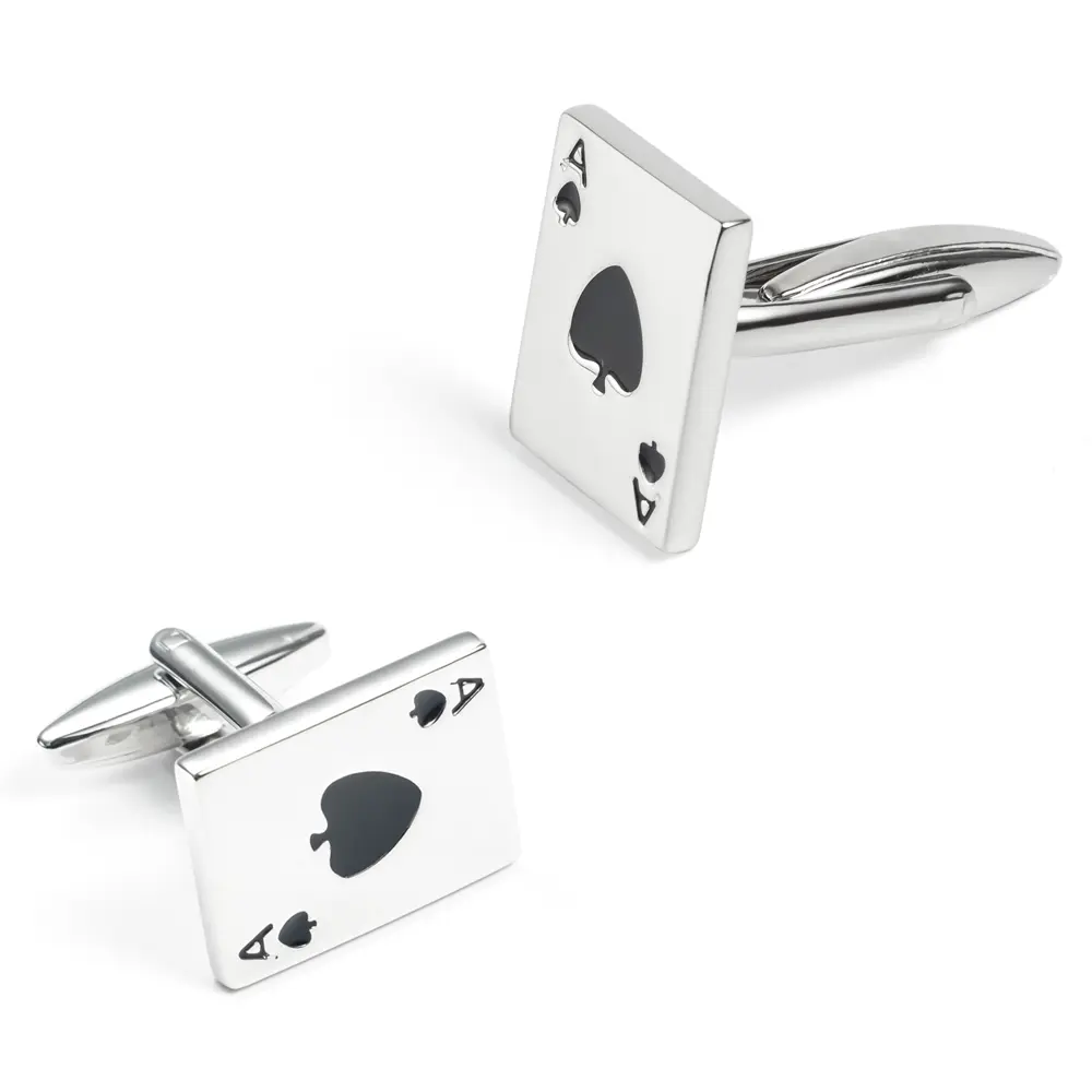 OEM Factory Sales Copper Material Men Jewelry A Playing Card Cufflinks CC0004 Supplier, Exporters