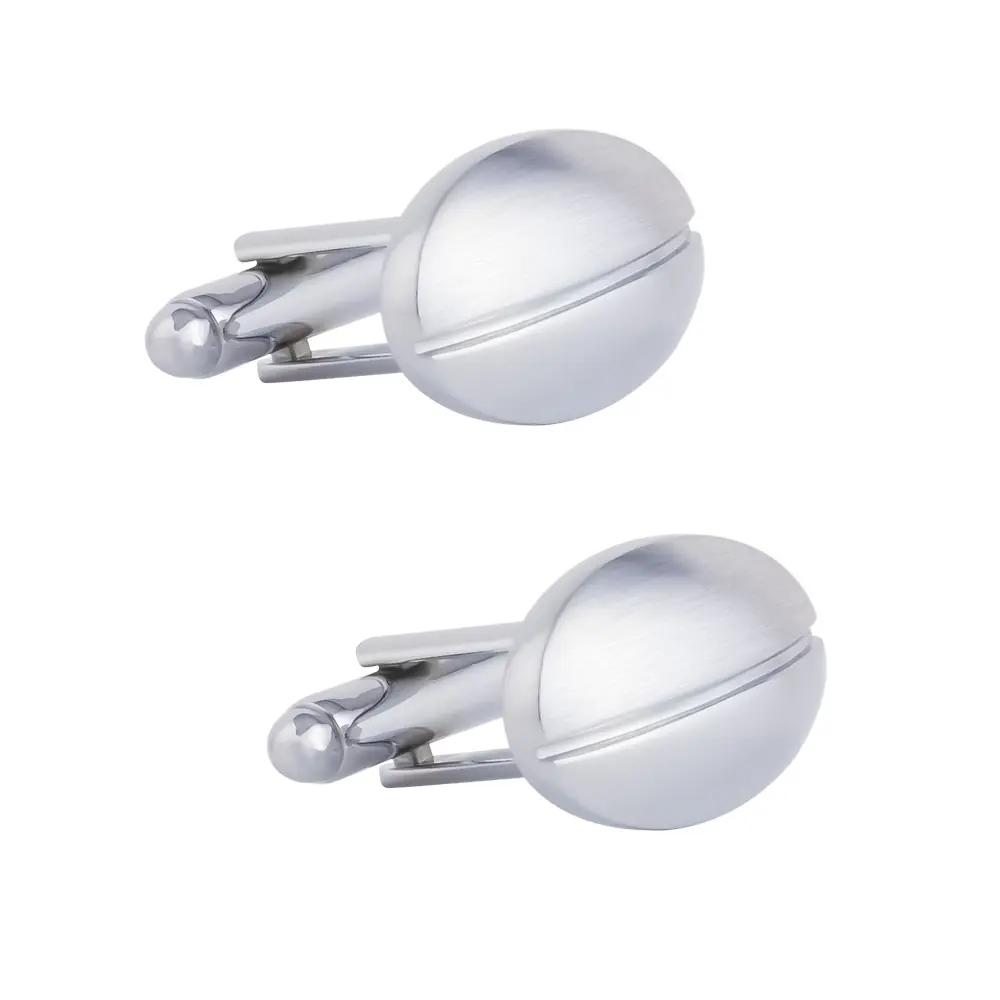ODM JINJIE Low Price Sliver Simple Design Round Smooth Mens Cufflinks For Shirt Wholesale CL-C020 Factory, Company