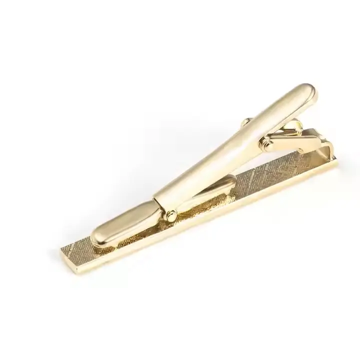 Wholesale Enamel Tie Clips Men's Simple Stripe Design Gold Metal Tie Bar TC9007-G