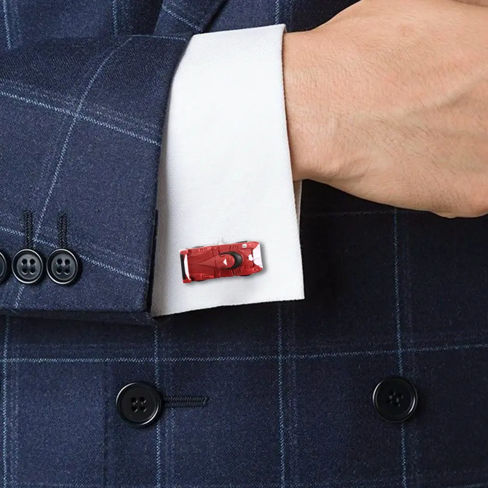 OEM Cool Stylish Manufacturer Hot Selling Red Race 3D Car Model Men Cufflinks Gifts CC0108 Manufacturer, Manufacturers