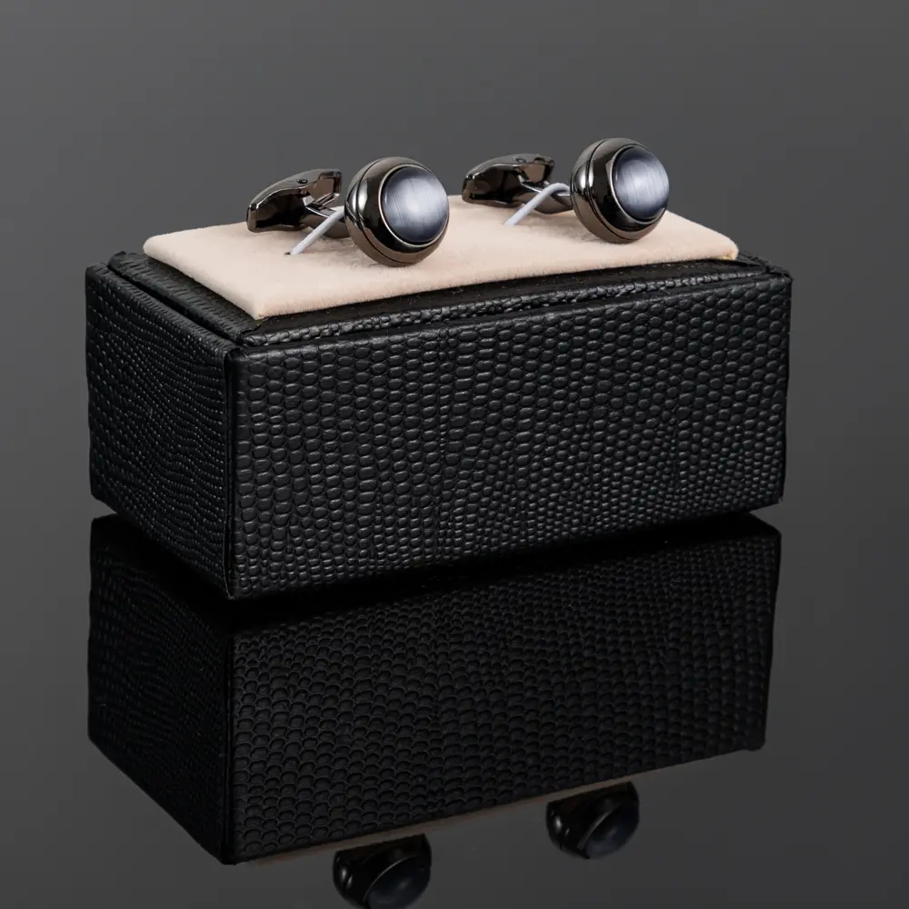 Wholesale Black Cora Crystal Stone Cufflinks Elegance Designer Men Cuff Links Rose Suppliers, Exporter