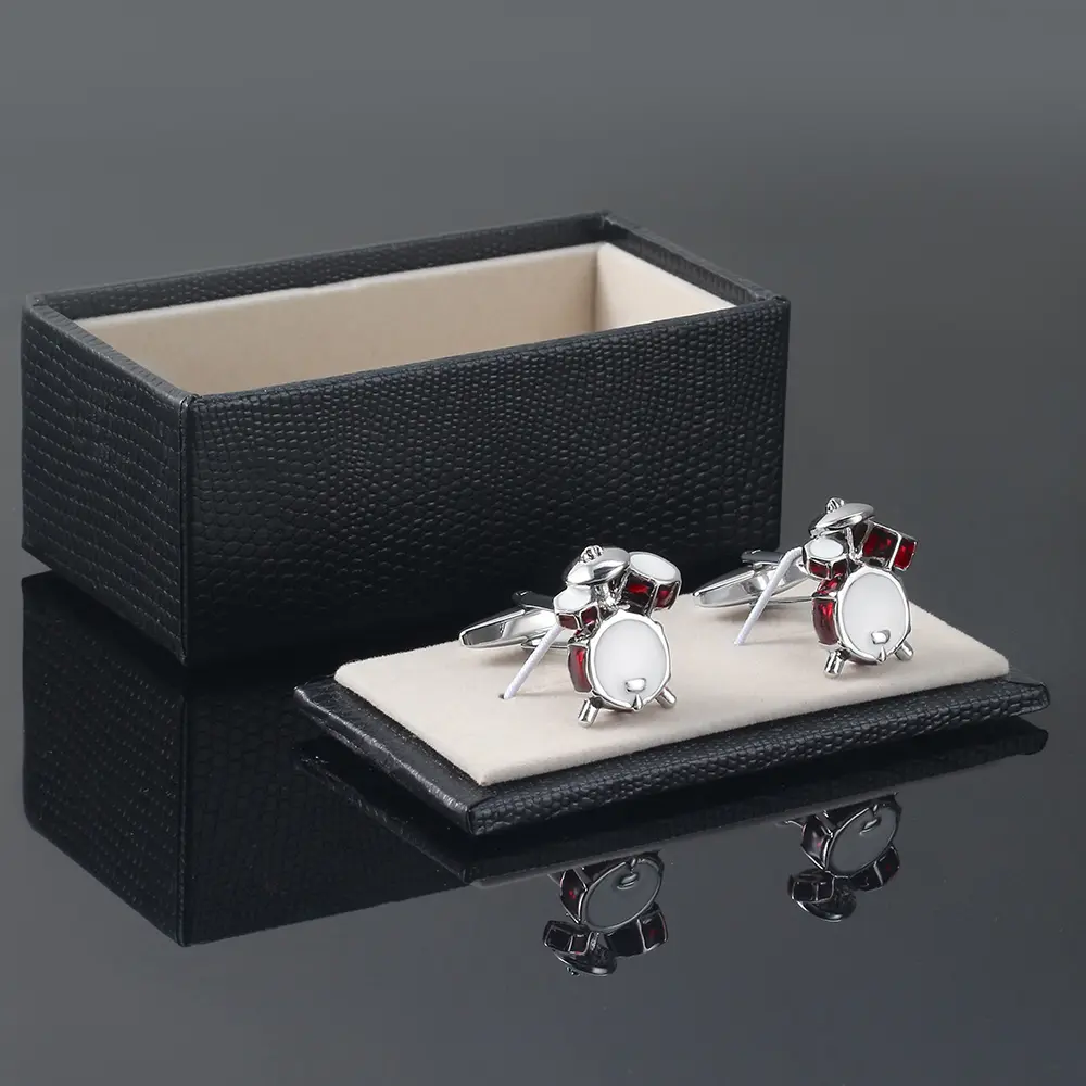 OEM High Quality Music Series New Red Enamel Drum Rack Metal Cufflinks CC0119