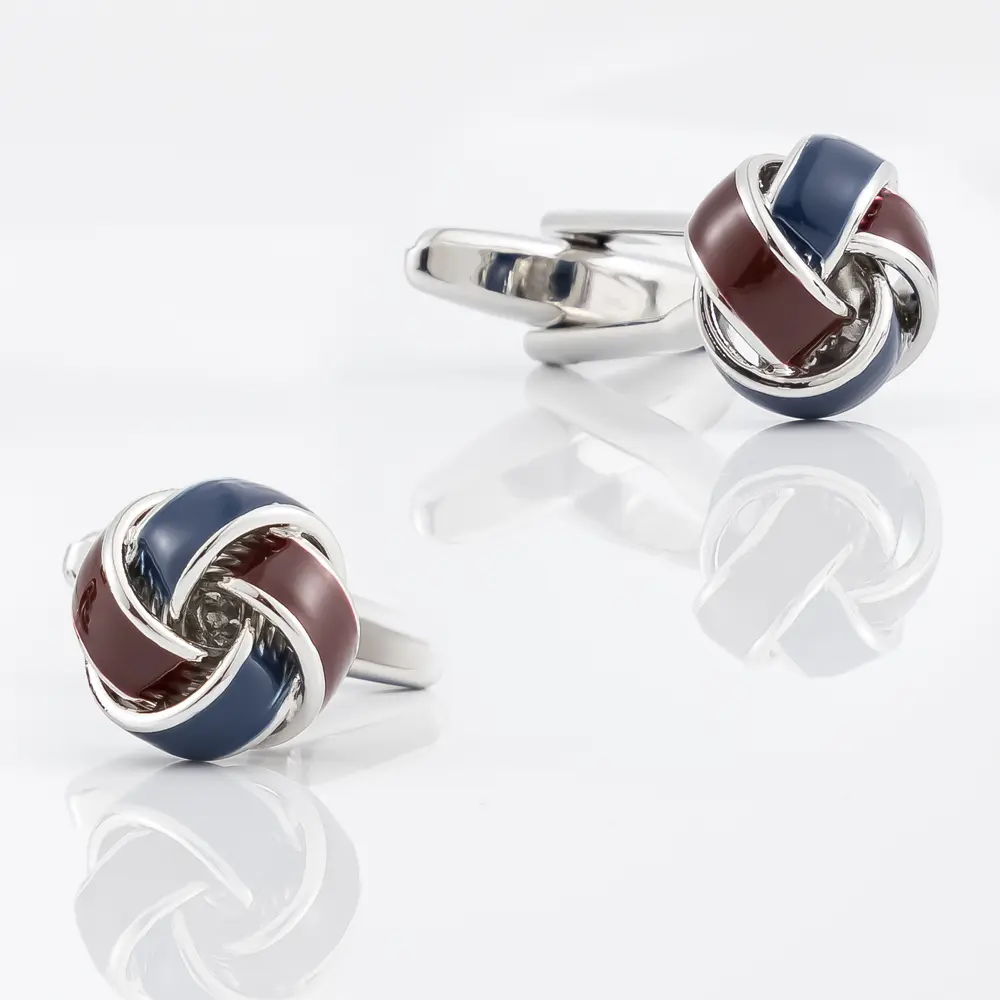 OEM JINJIE New Design Suit Accessories Fashion Red Black Twist Knot Men Cufflinks Wholesale CC8488 Manufacturer, Supplier