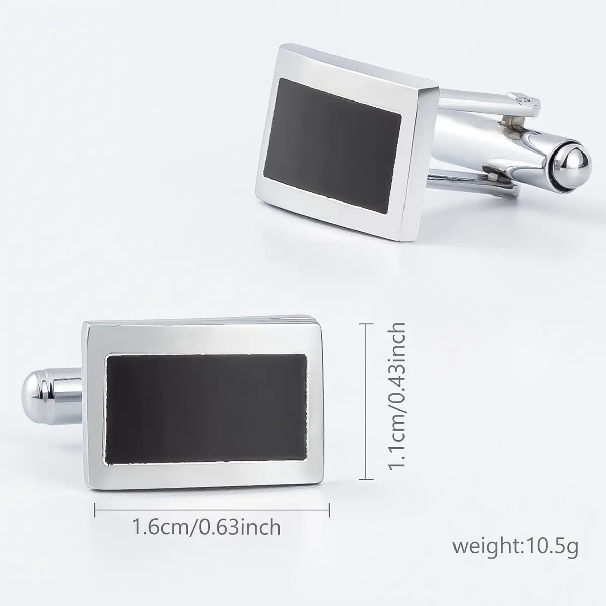ODM China Factory Business Fashion Cheap Blank Copper Black Enamel Cufflinks for Men CC-Q071 Supplier, Exporters