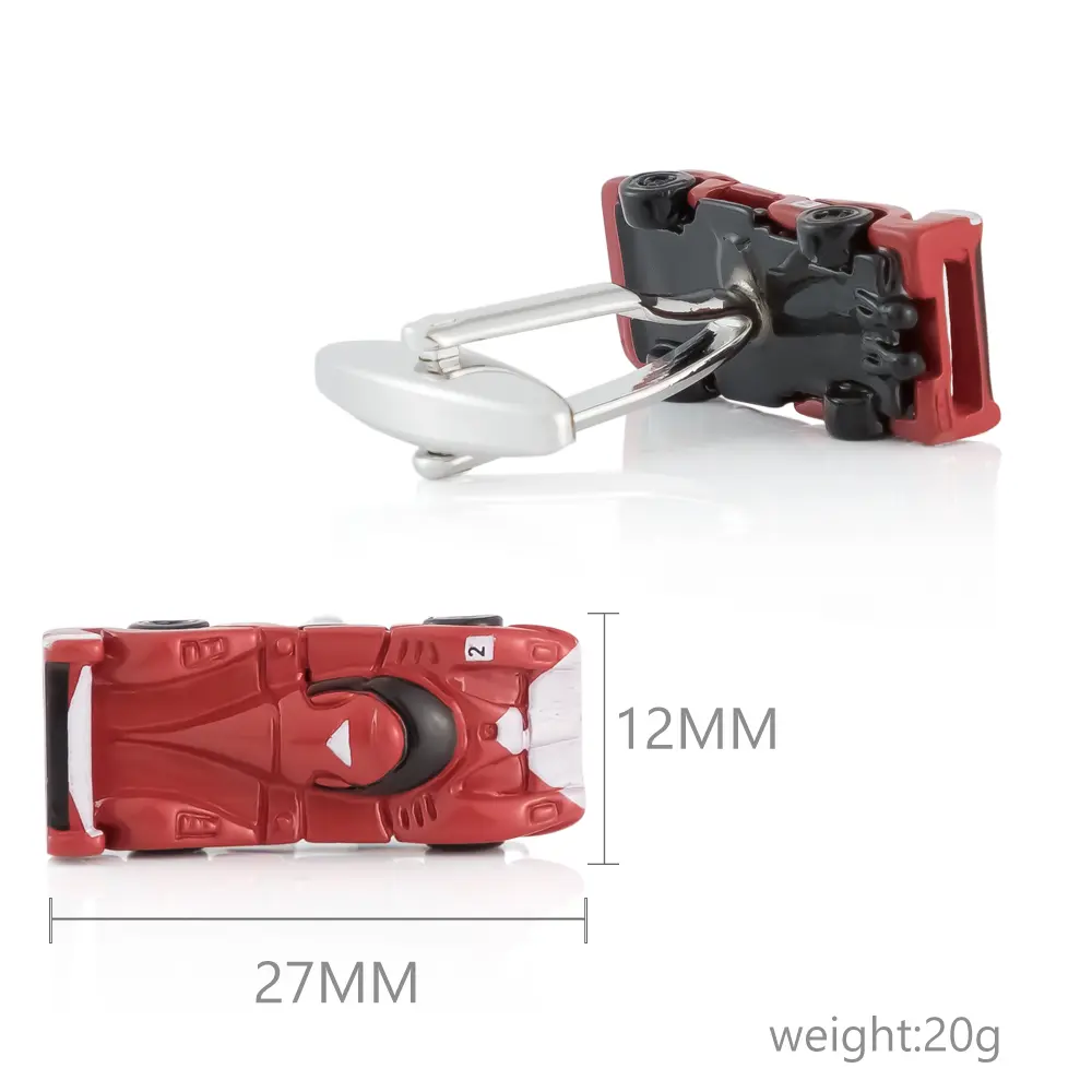 OEM Cool Stylish Manufacturer Hot Selling Red Race 3D Car Model Men Cufflinks Gifts CC0108 Manufacturer, Manufacturers