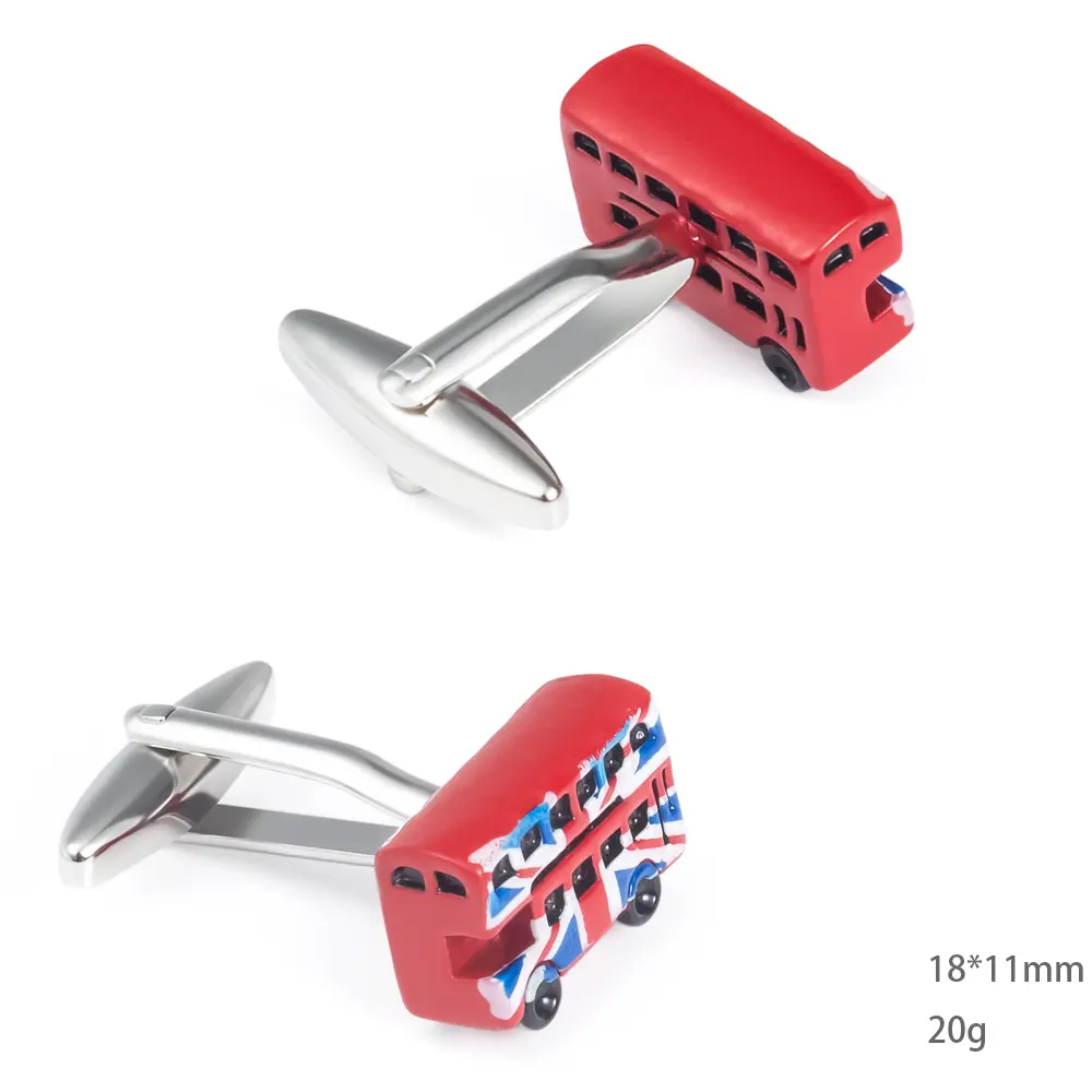 ODM Personalized England London Bus Cufflinks OEM Design Factory Cufflink Wholesale Men Shirts Accessories CC0262 Manufacturers, Companies